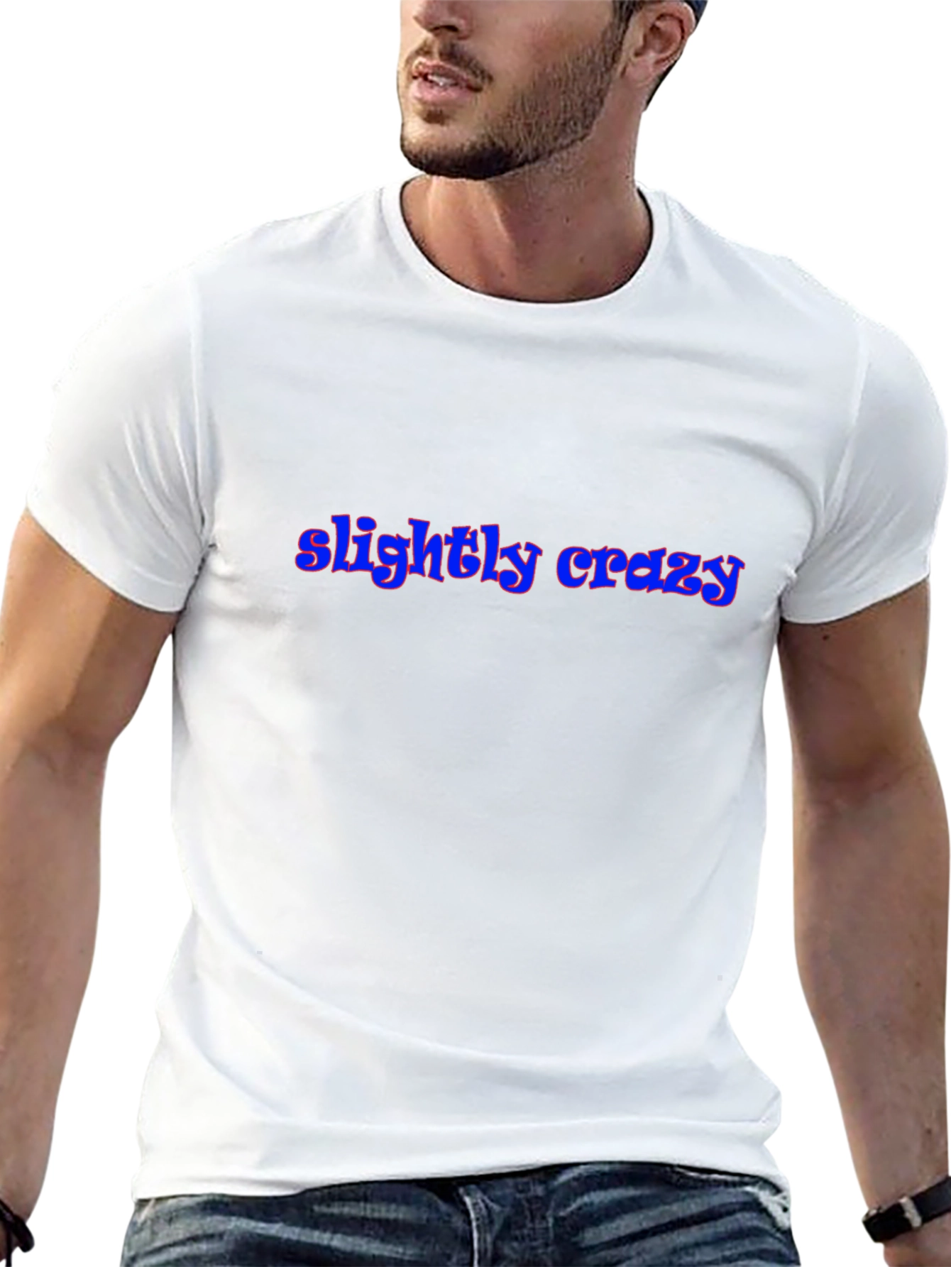Slightly Crazy Graphic Tee - Trendy Black T-Shirt