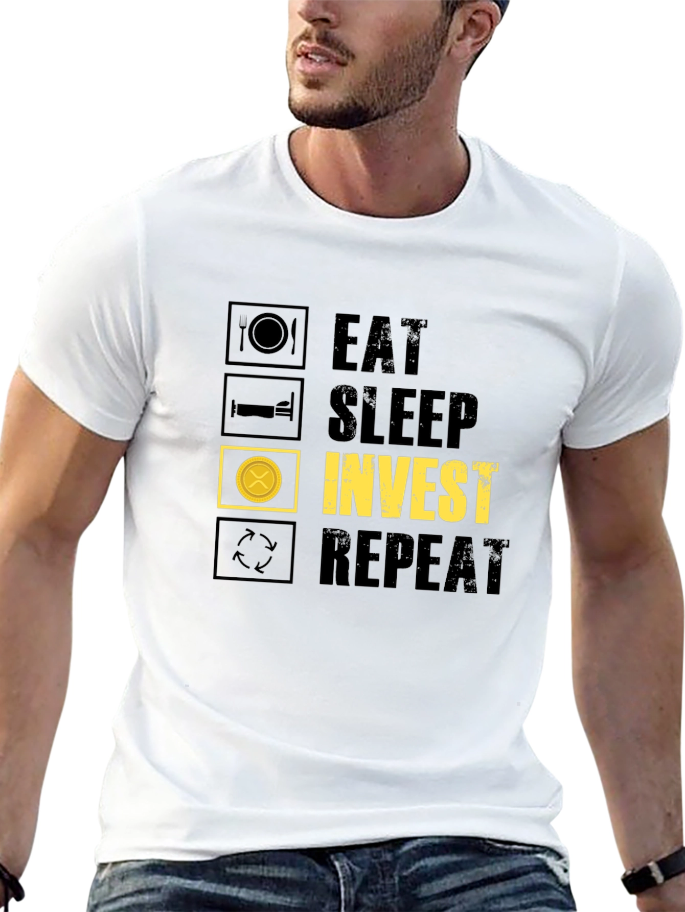 Eat Sleep Invest Repeat Graphic Tee