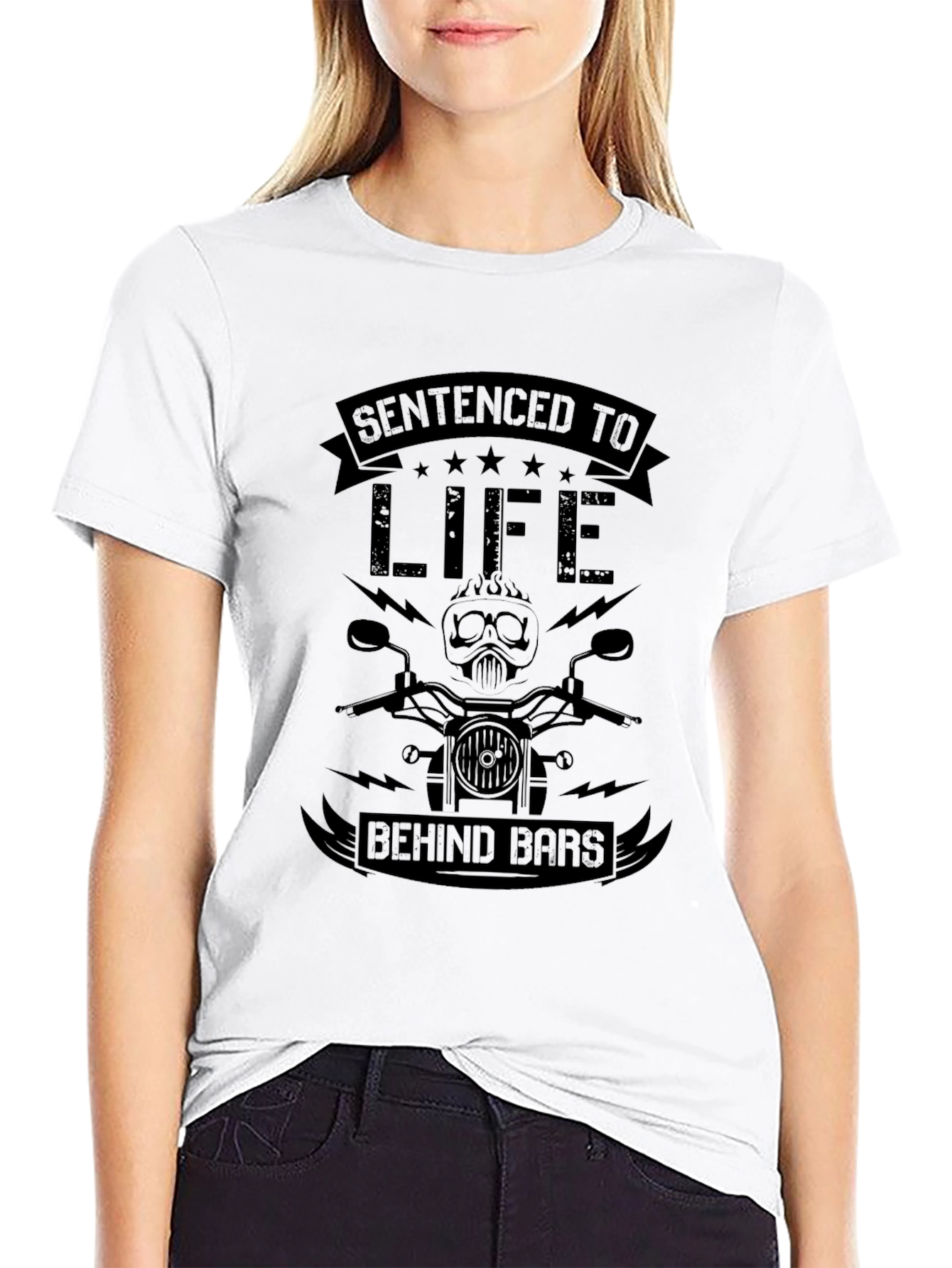 Sentenced To Life Behind Bars Biker T-Shirt