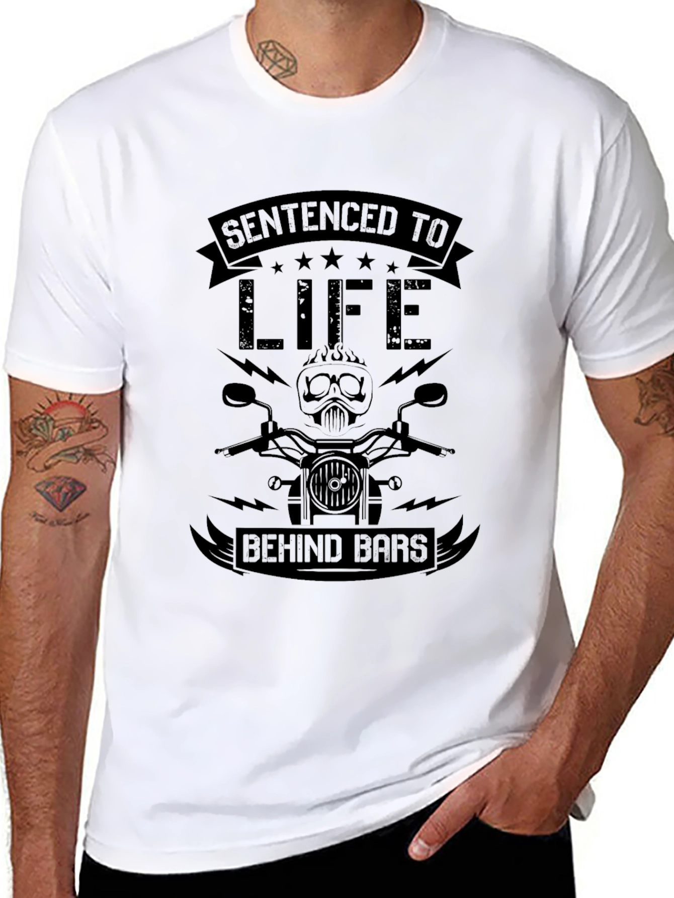 Sentenced To Life Behind Bars Biker T-Shirt