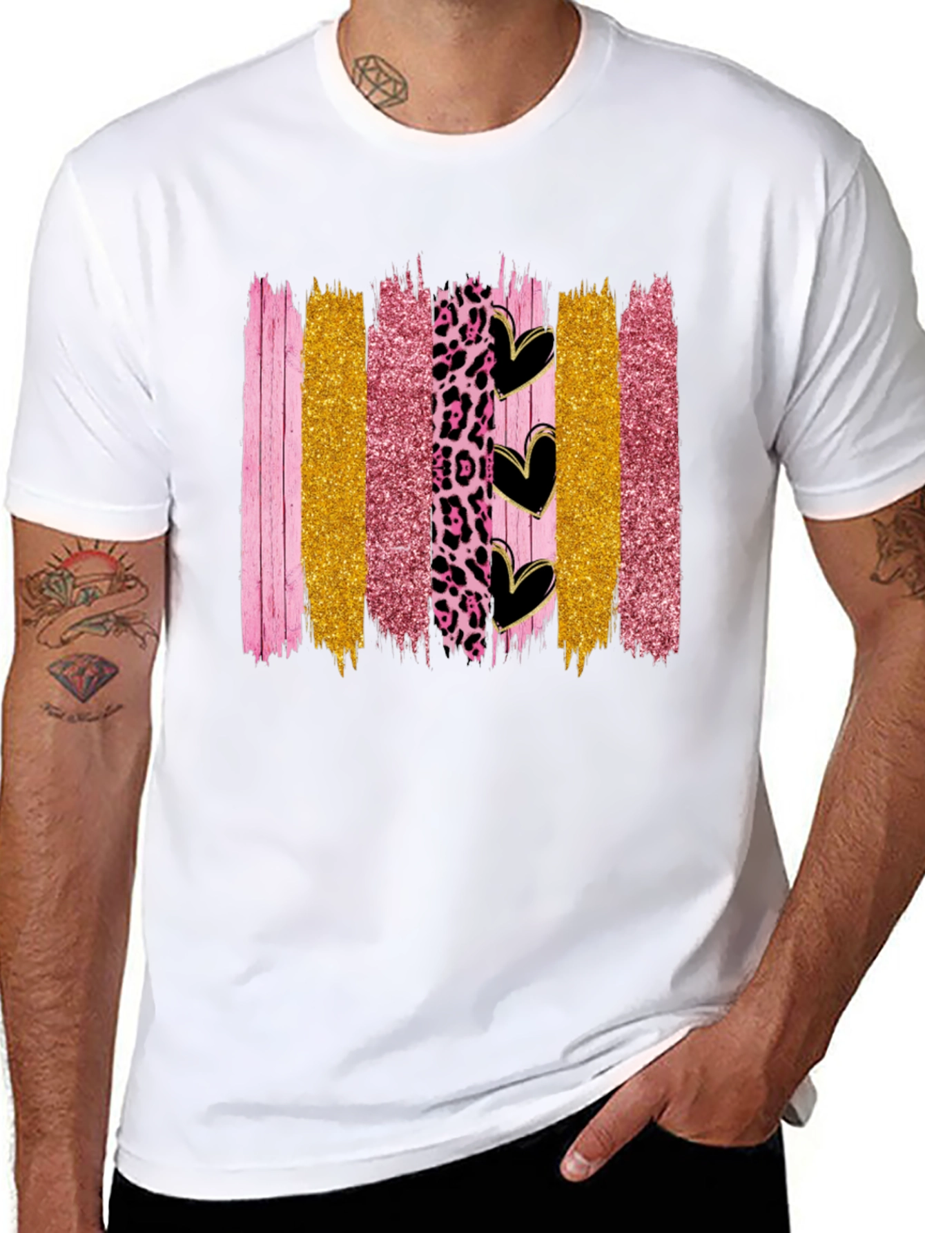 Brush Stroke Hearts Graphic Tee
