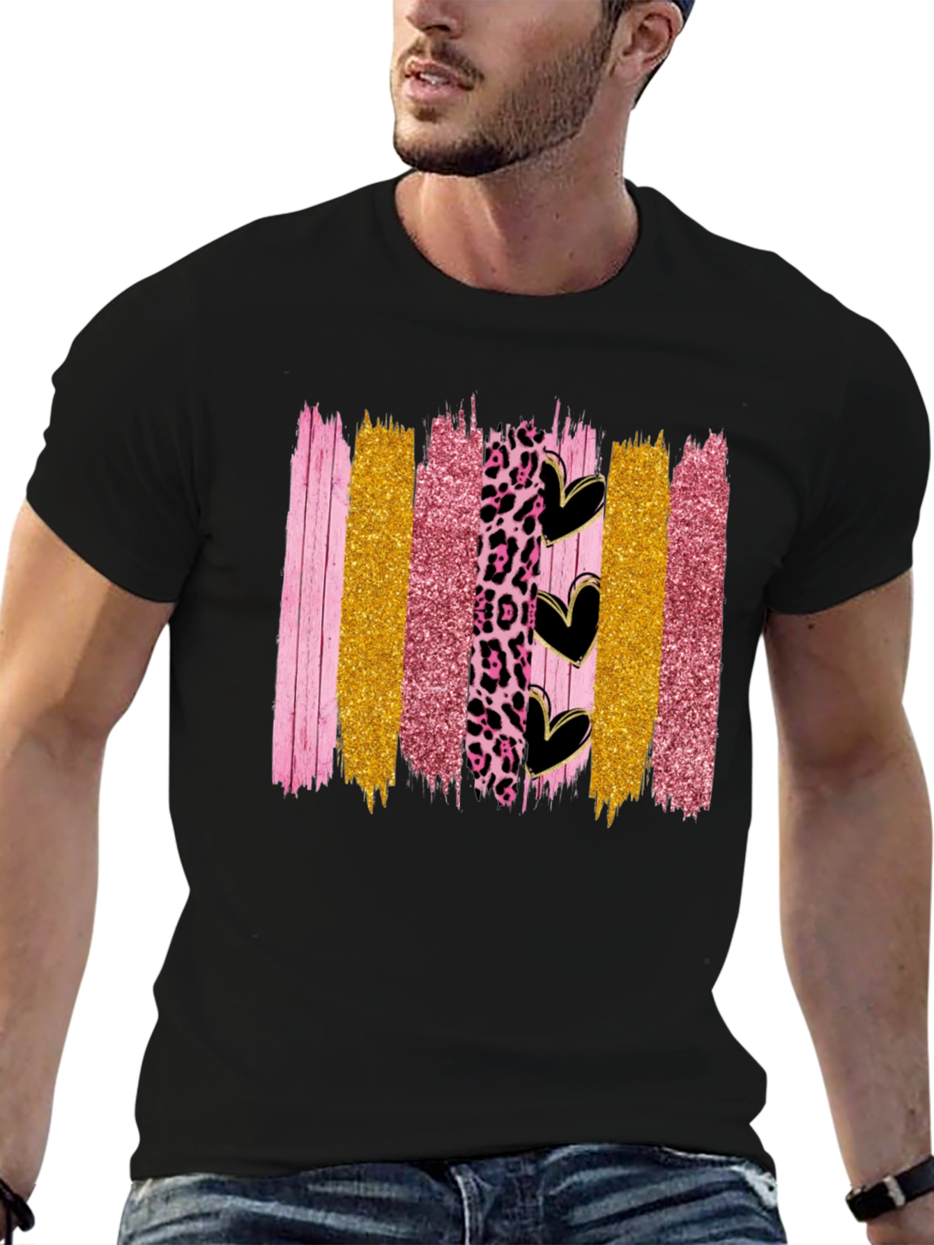 Brush Stroke Hearts Graphic Tee