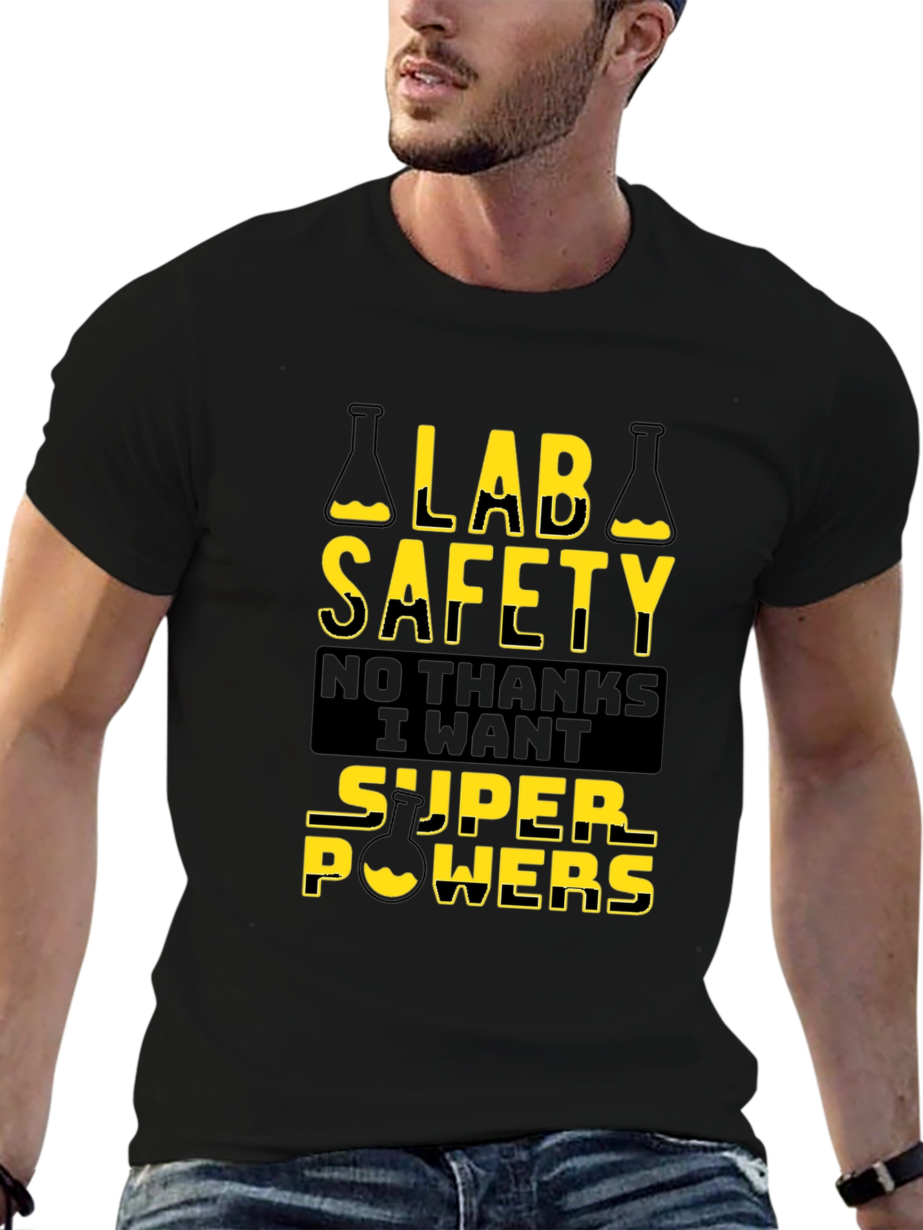 Lab Safety Super Powers T-Shirt - Black