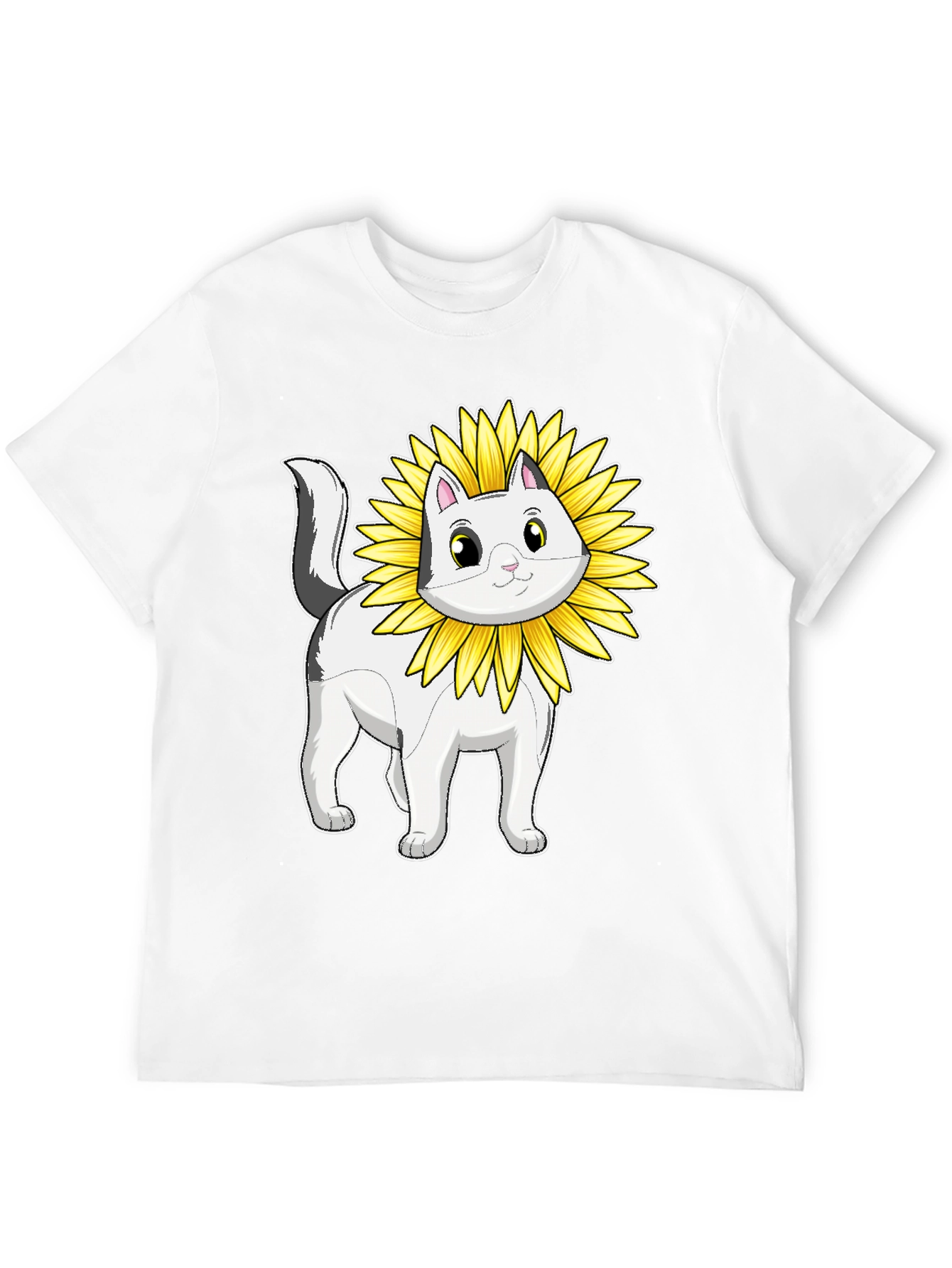 Cat Sunflower T-Shirt - Whimsical Graphic Tee