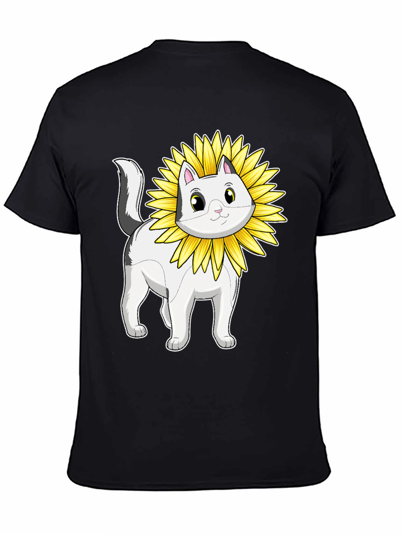 Cat Sunflower T-Shirt - Whimsical Graphic Tee