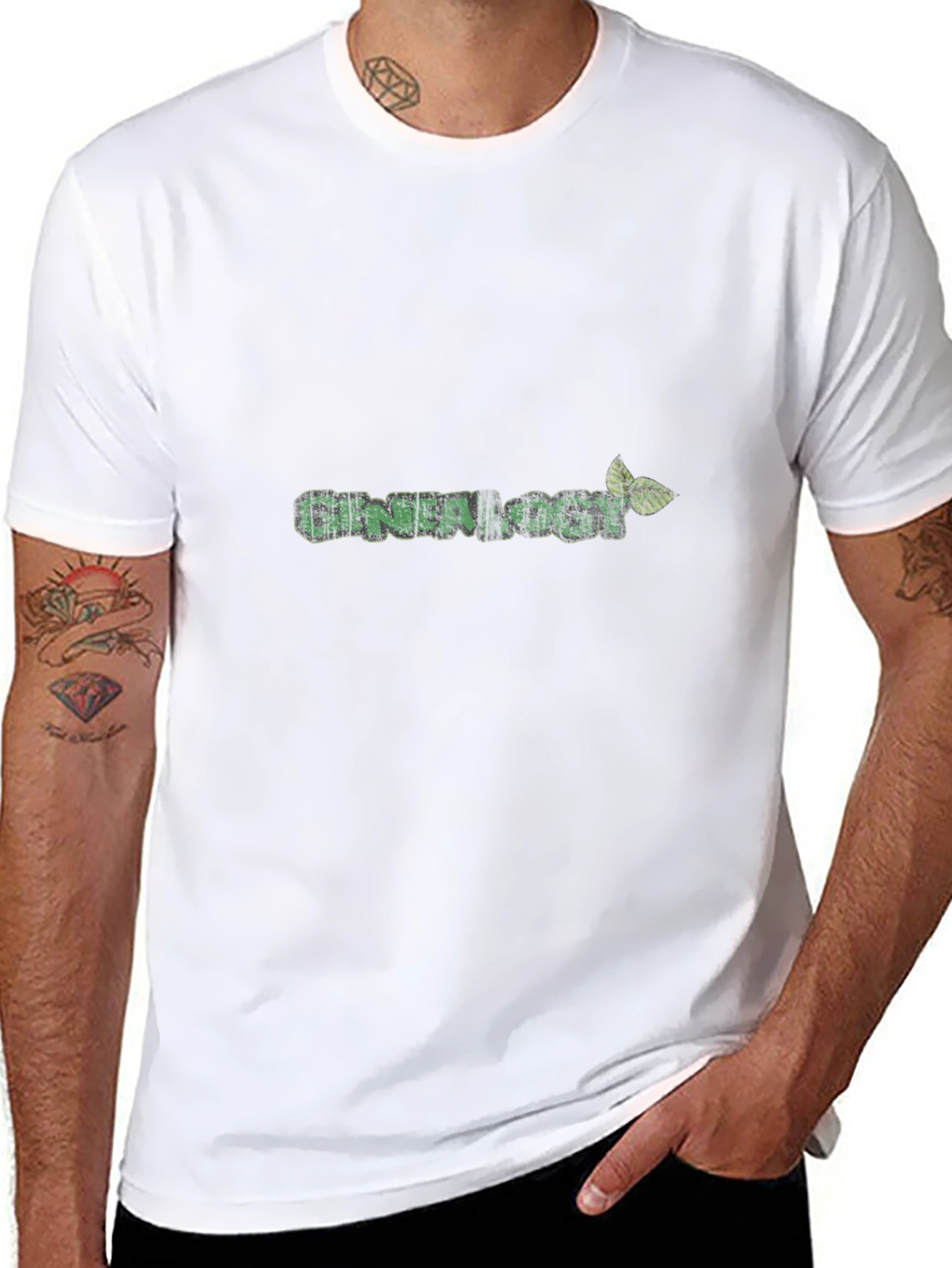 Genealogy T-Shirt - Green Leaf Design