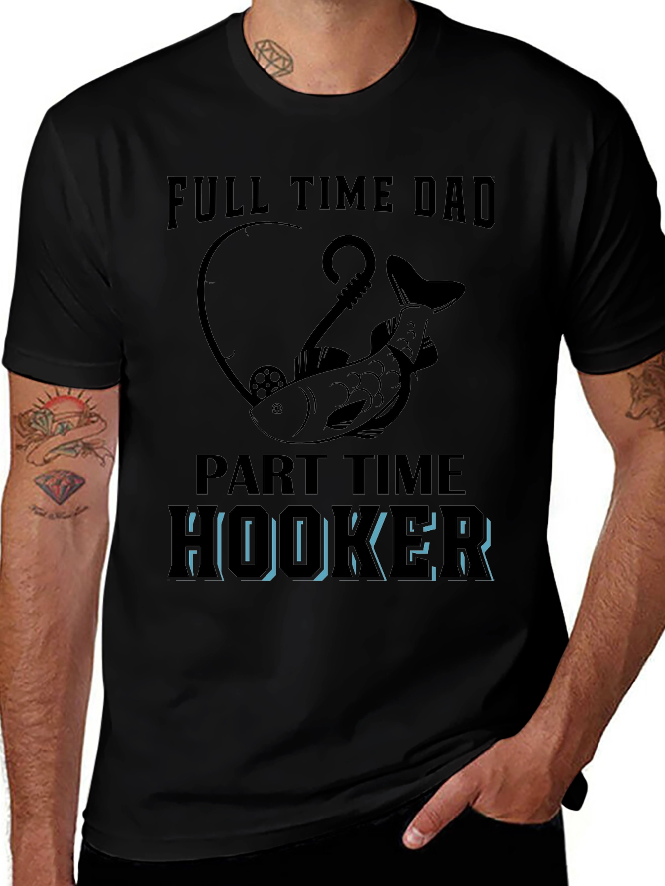 Full Time Dad Part Time Hooker Fishing T-Shirt