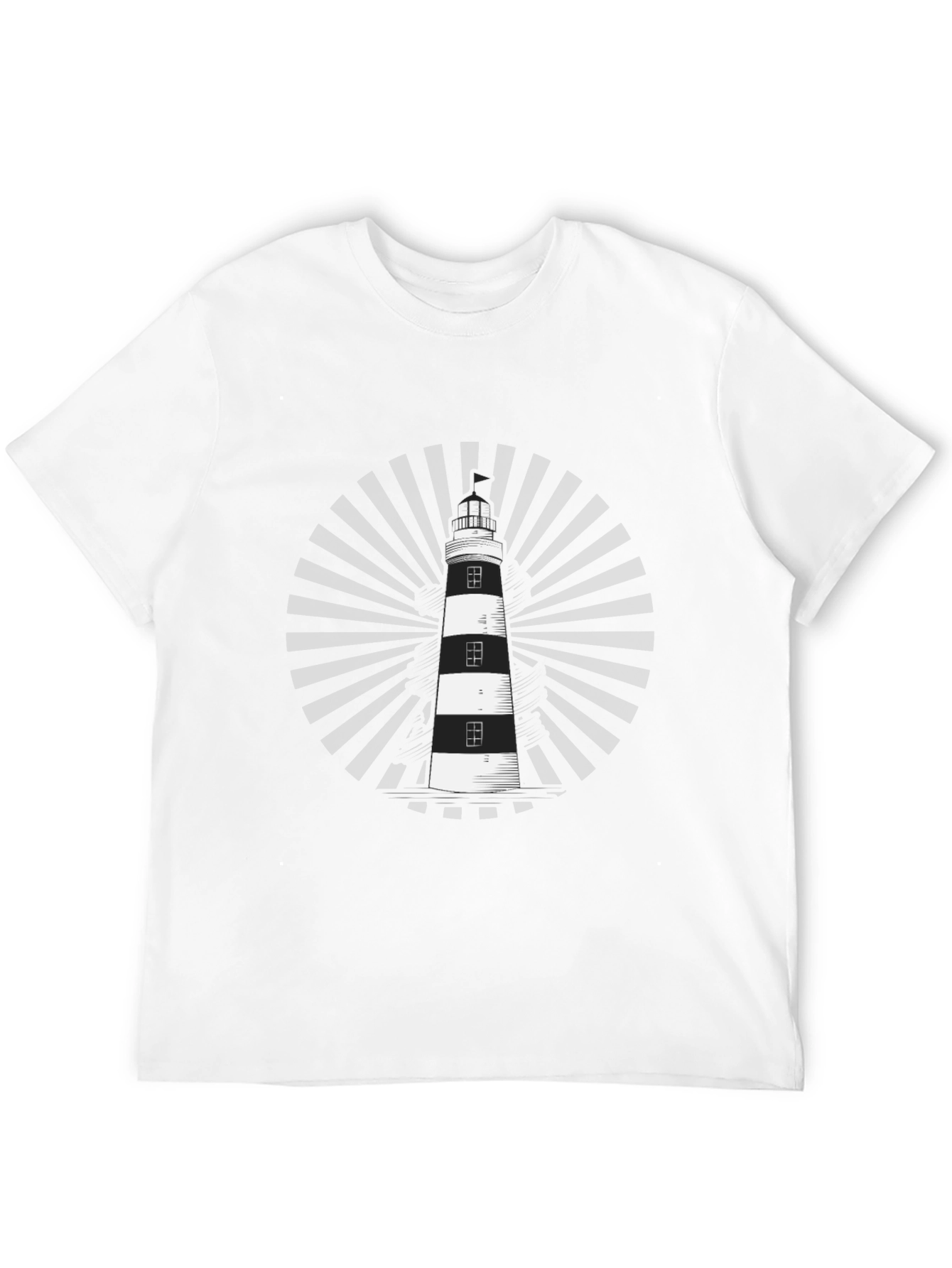 Lighthouse Graphic Tee - Black Cotton Shirt