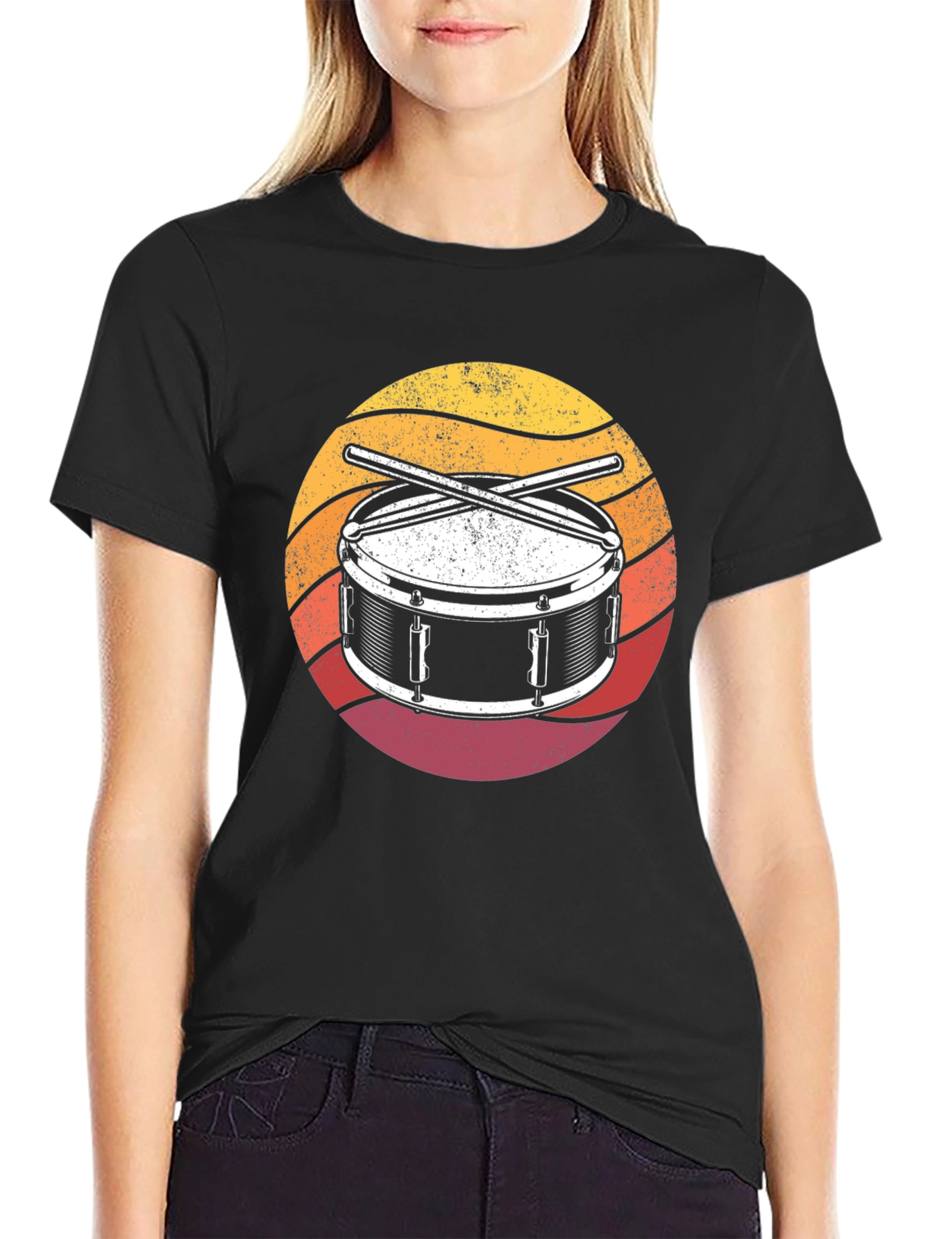 Drum Kit Sunset Graphic T-Shirt