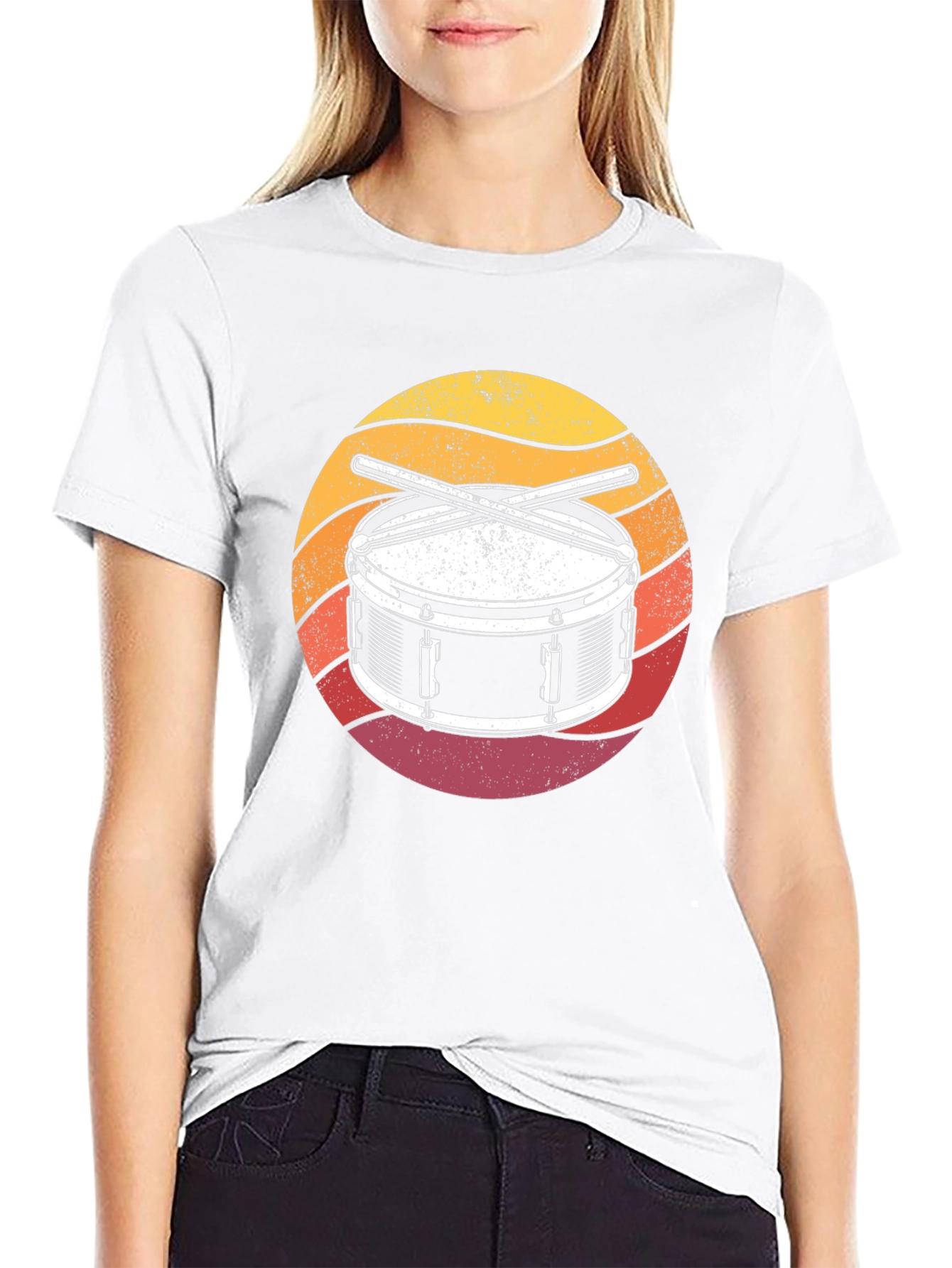 Drum Kit Sunset Graphic T-Shirt