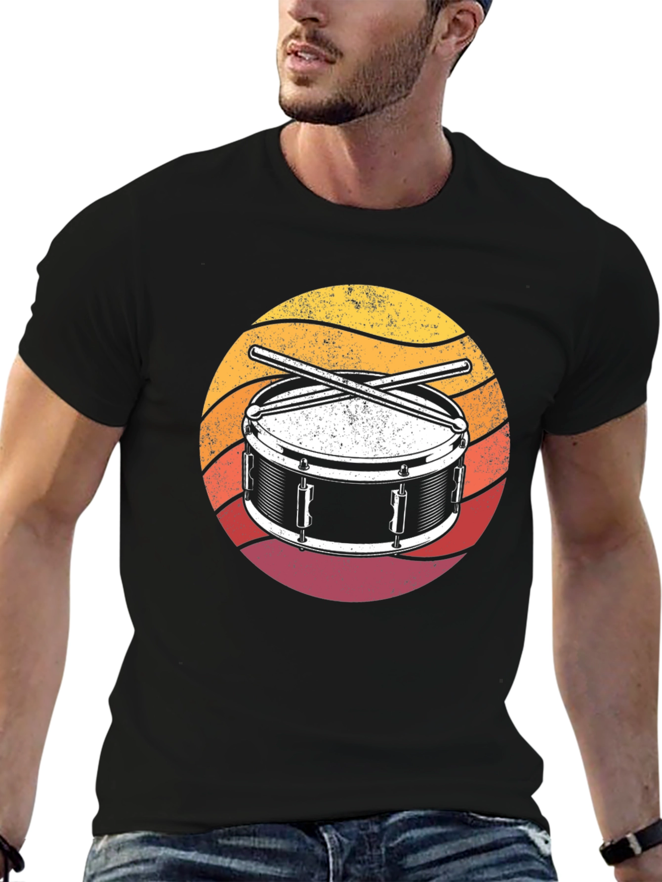 Drum Kit Sunset Graphic T-Shirt