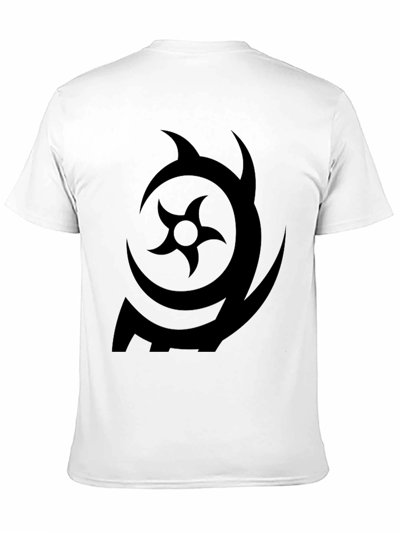 Symbol Print Black Crew Neck T-Shirt