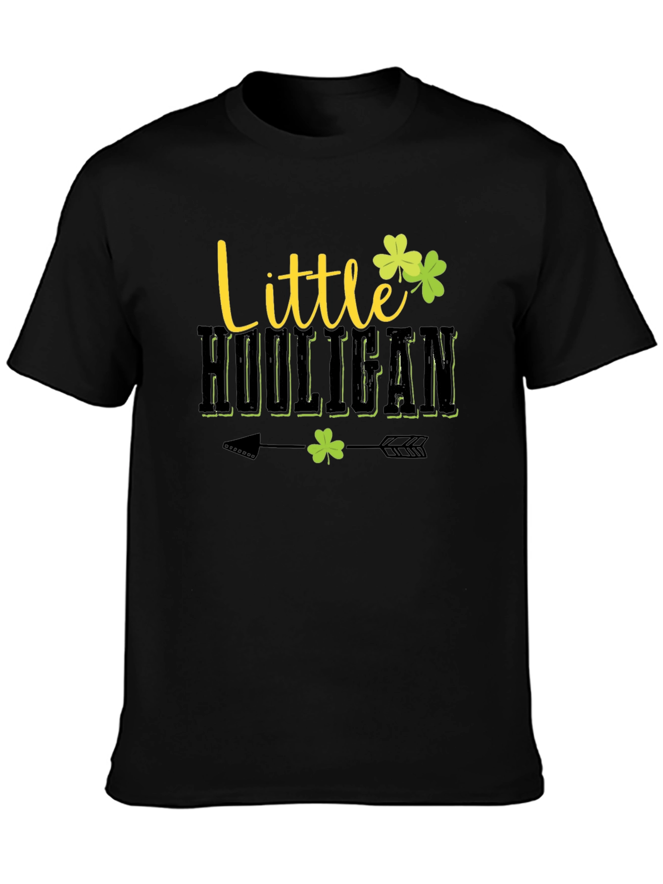 Little Hooligan St. Patricks Day Black T-Shirt
