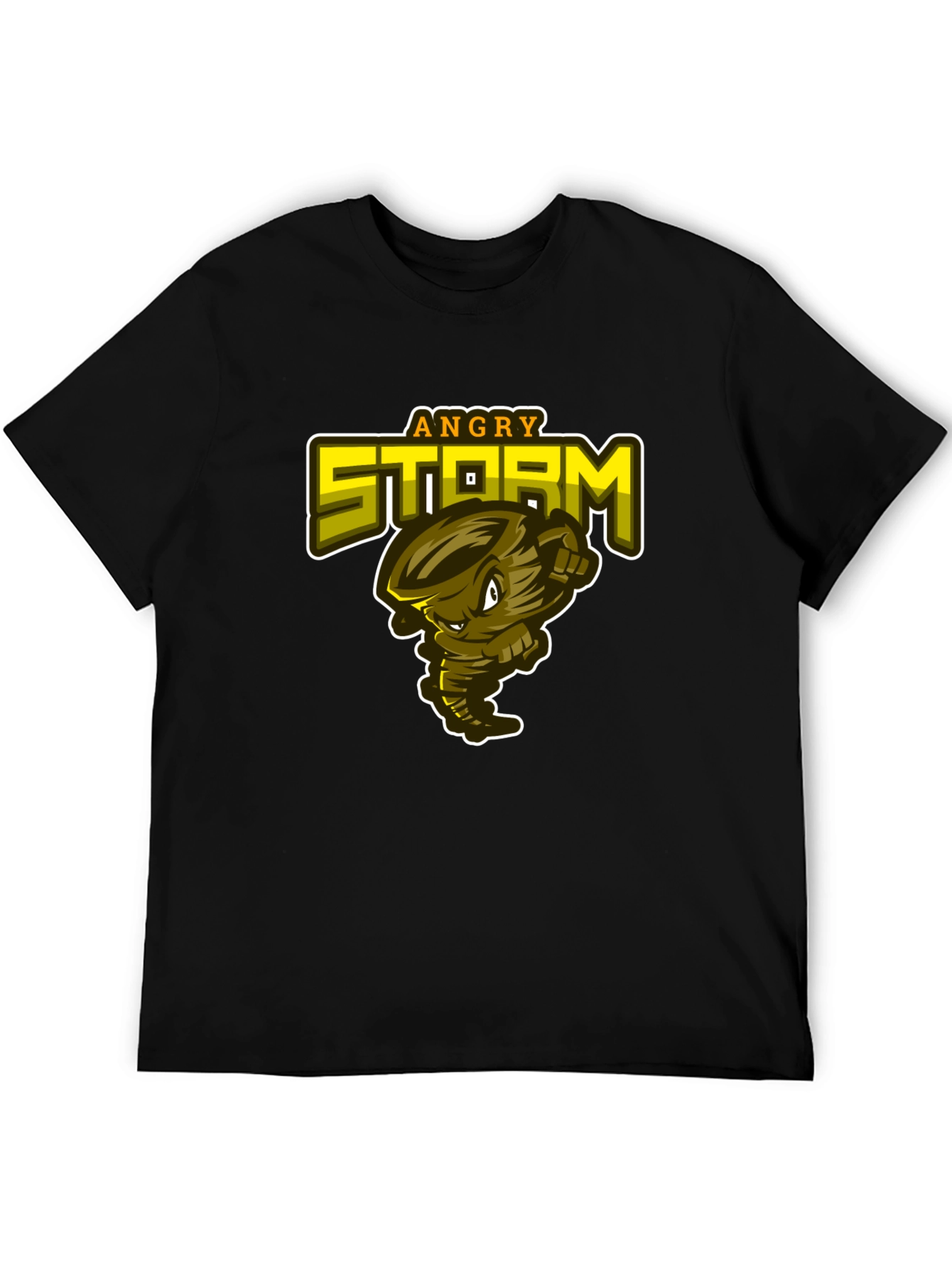 Angry Storm Graphic Print Mens Black T-Shirt