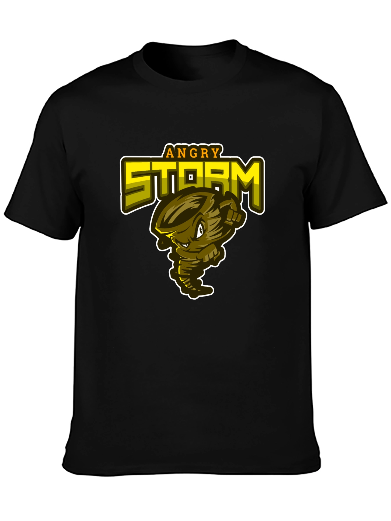 Angry Storm Graphic Print Mens Black T-Shirt