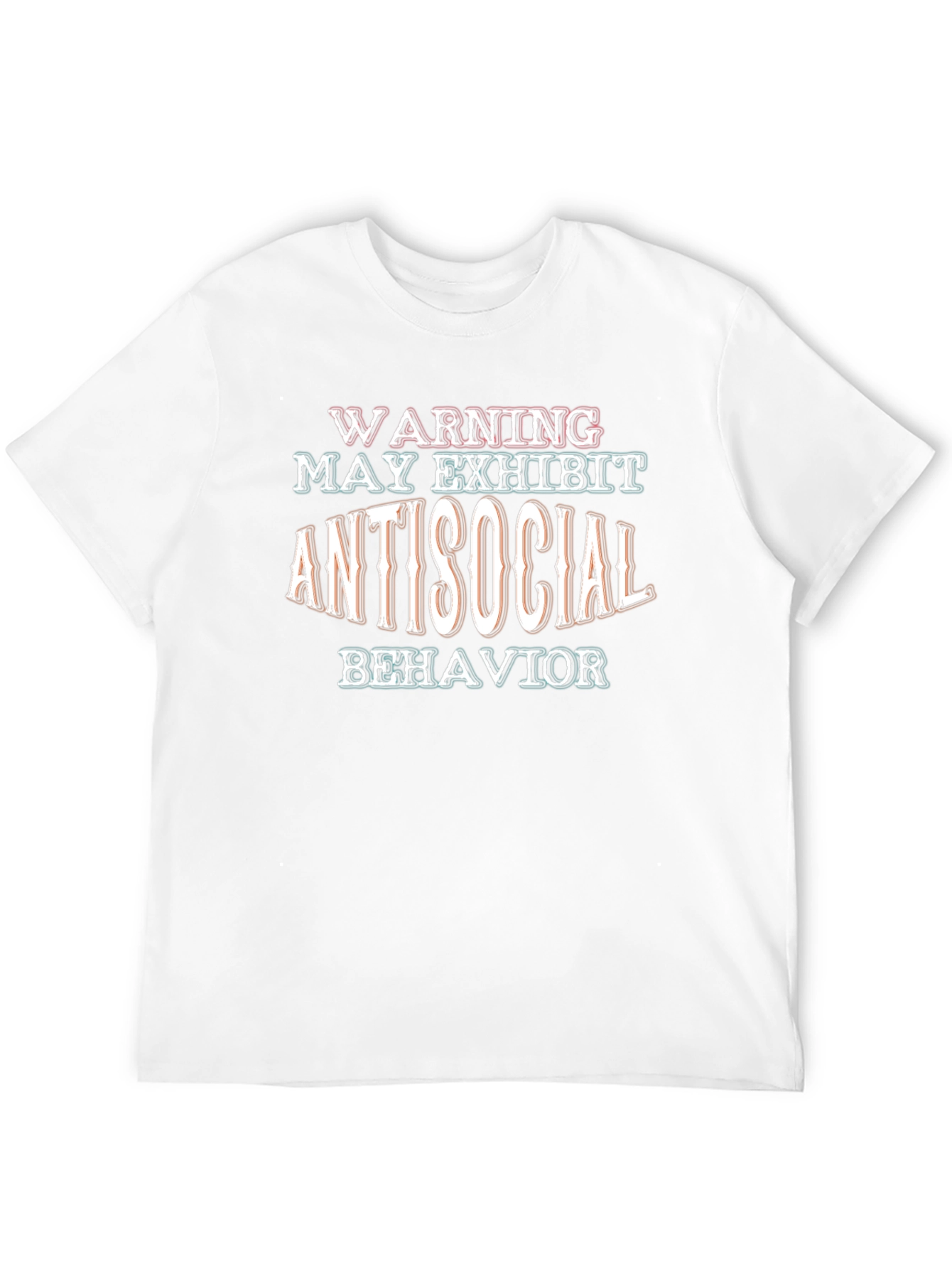 Warning May Exhibit Antisocial Behavior Black T-Shirt