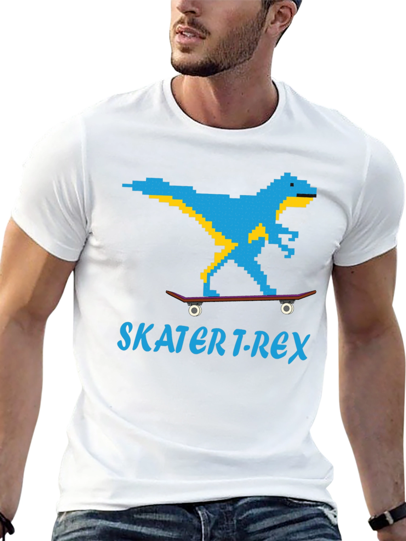 Skater T-Rex Graphic T-Shirt - Black