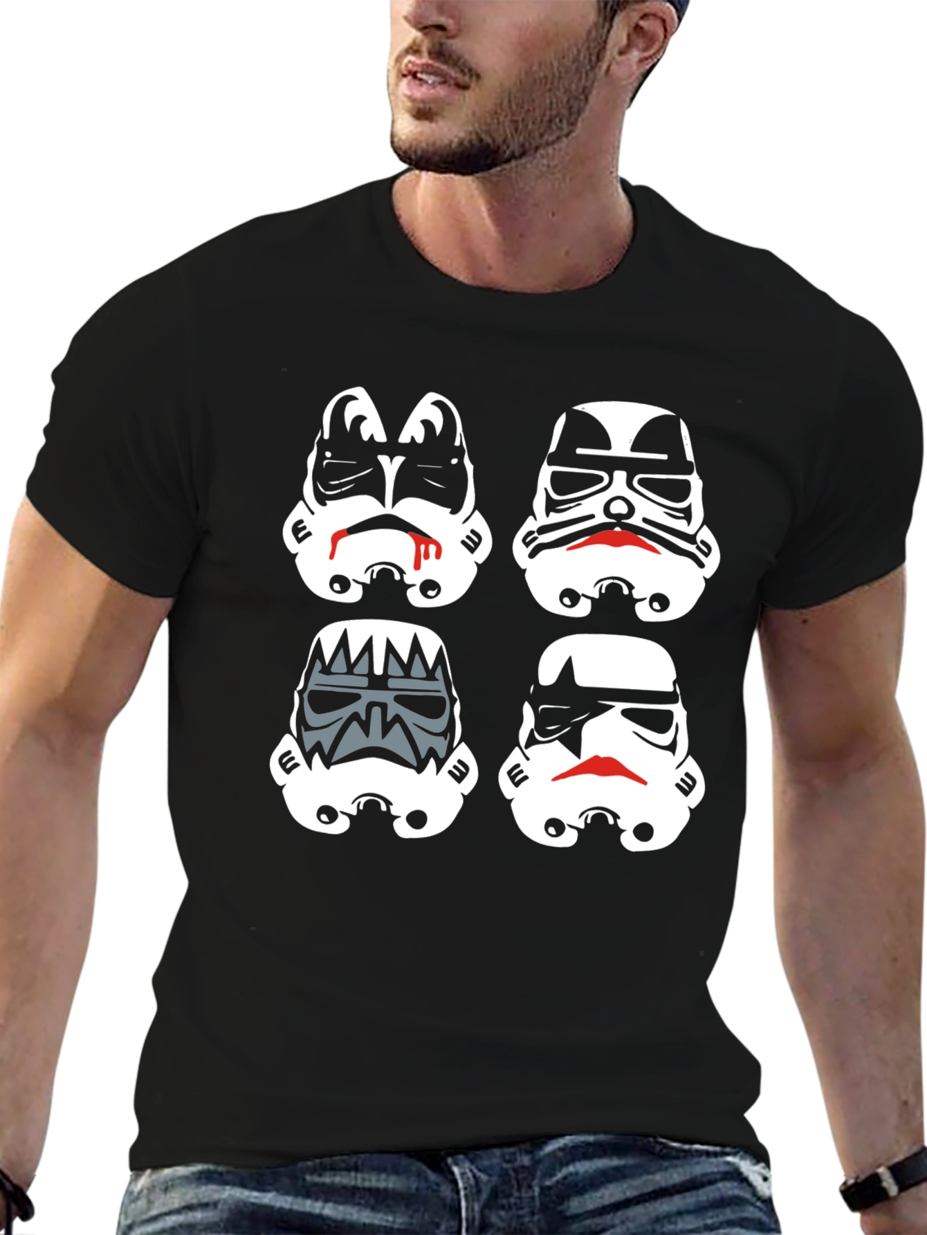Stormtrooper Mashup Graphic Tee - Black Cotton Blend