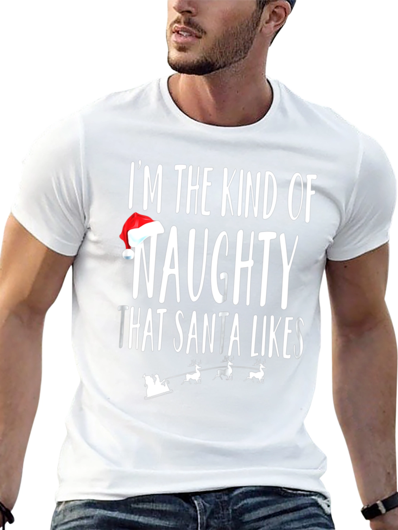 Naughty Santa Likes T-Shirt - Festive Holiday Apparel