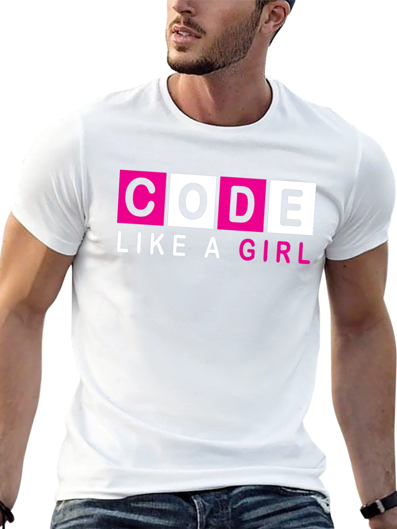 Code Like a Girl T-Shirt - Black Empowering Design