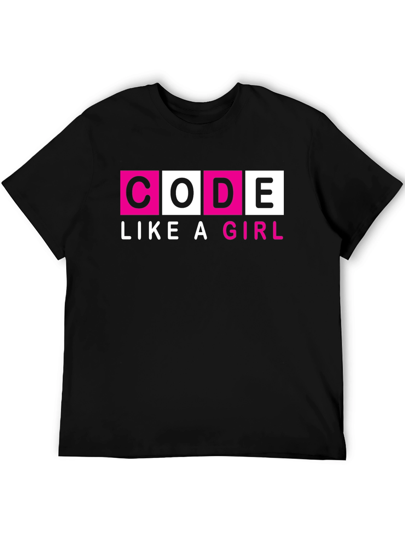 Code Like a Girl T-Shirt - Black Empowering Design