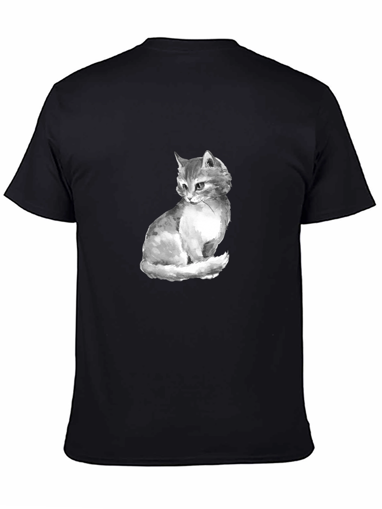 Cat Portrait Graphic Tee - Black Unisex T-Shirt