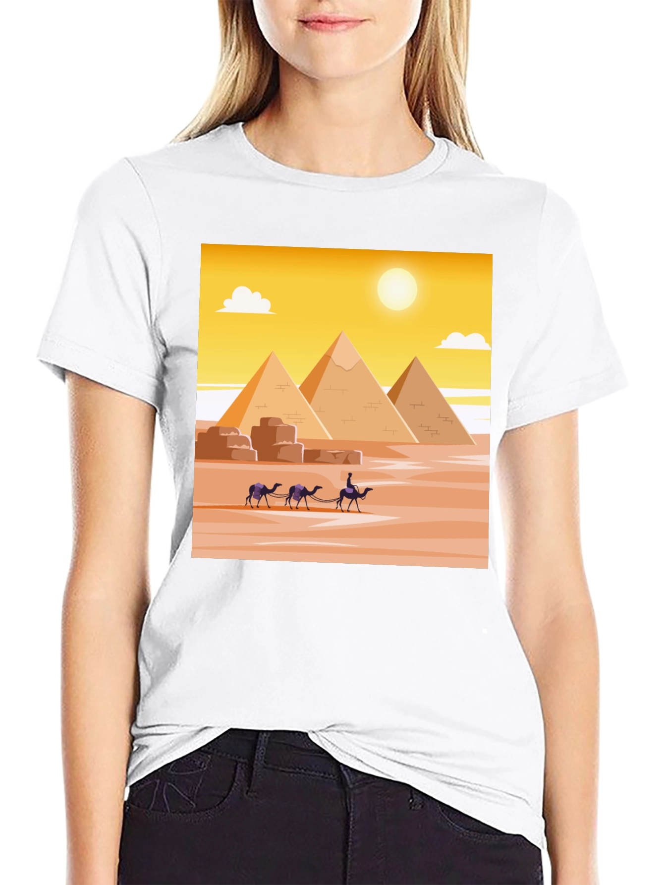 Egyptian Pyramids Graphic Tee - Classic Black T-Shirt