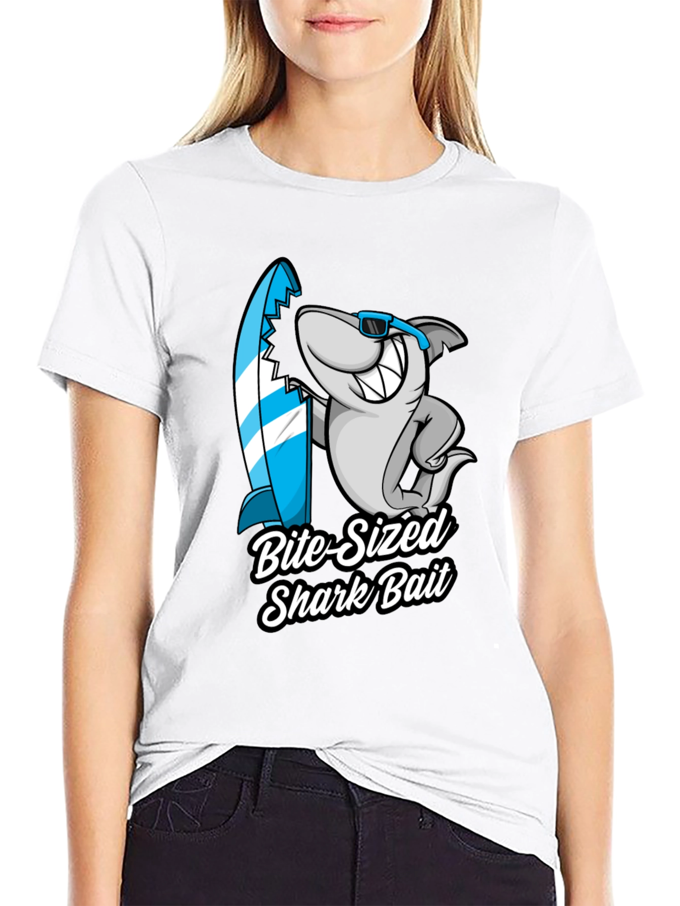 Bite-Sized Shark Bait Black T-Shirt