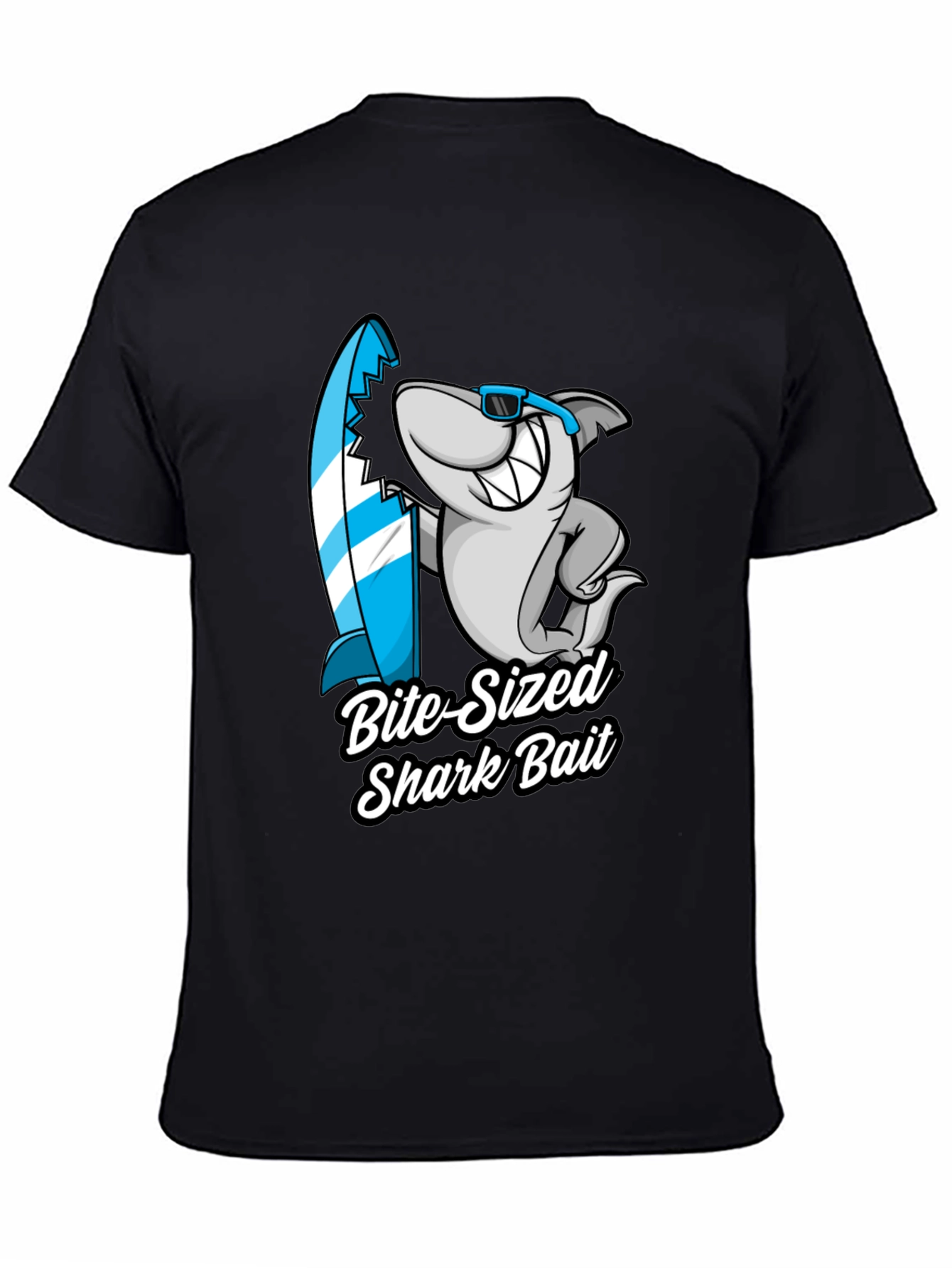 Bite-Sized Shark Bait Black T-Shirt