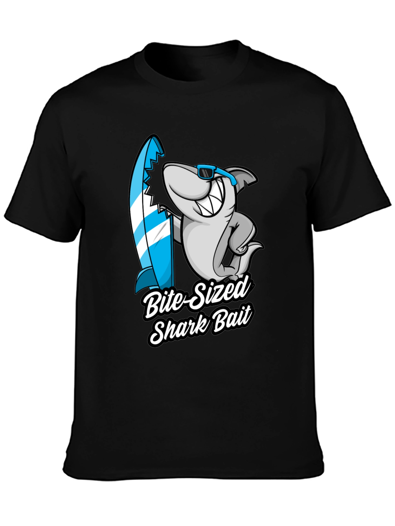 Bite-Sized Shark Bait Black T-Shirt