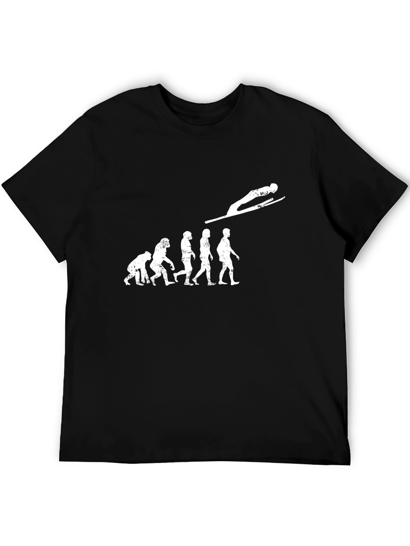 Evolution of Ski Jumping Black T-Shirt