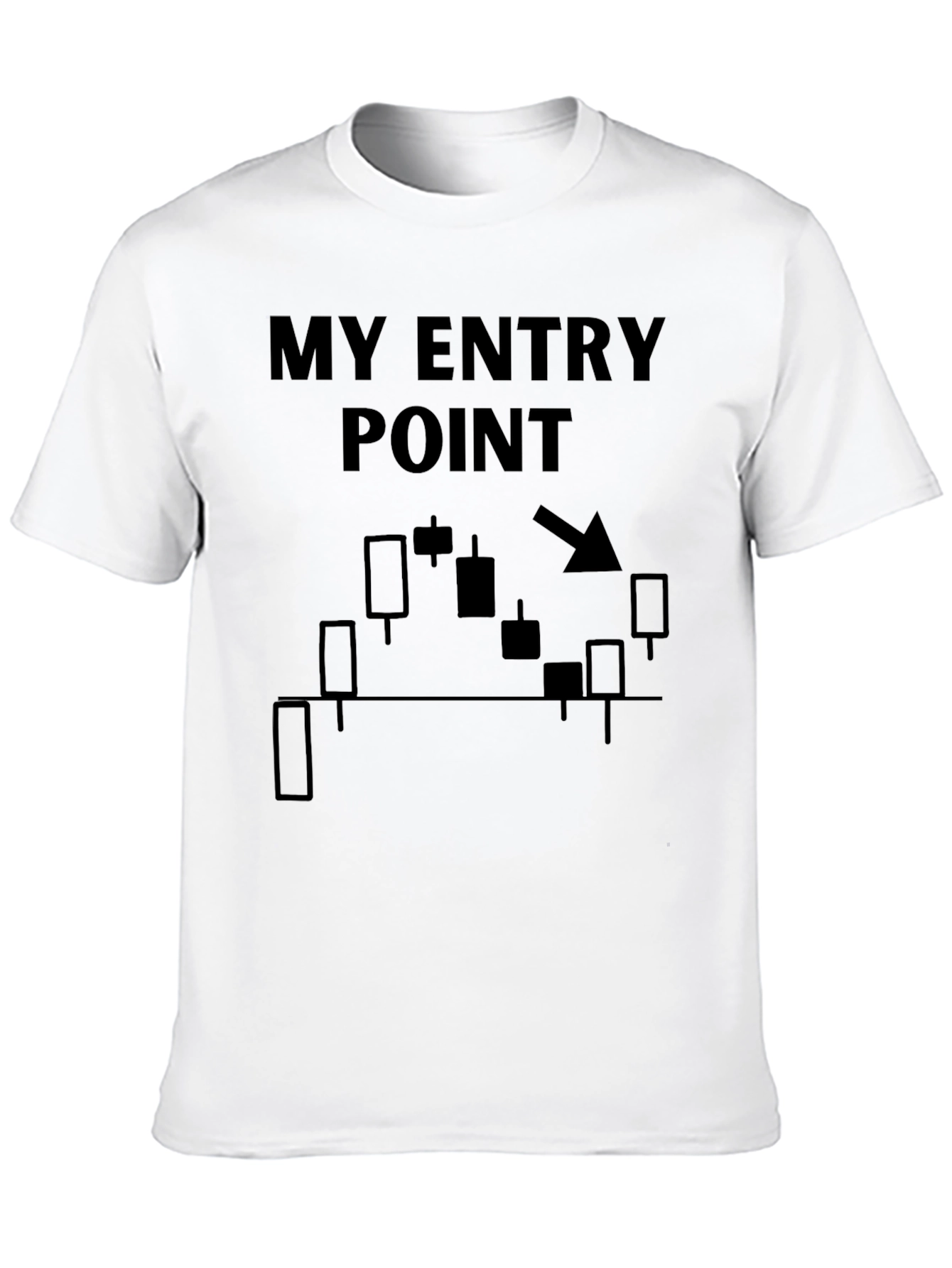 Trader Tee: My Entry Point Candlestick Chart T-Shirt