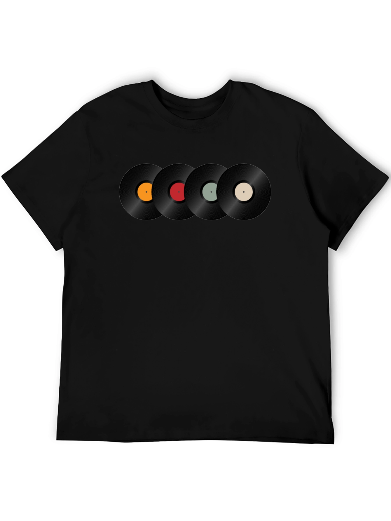 Retro Vinyl Record Graphic Black T-Shirt