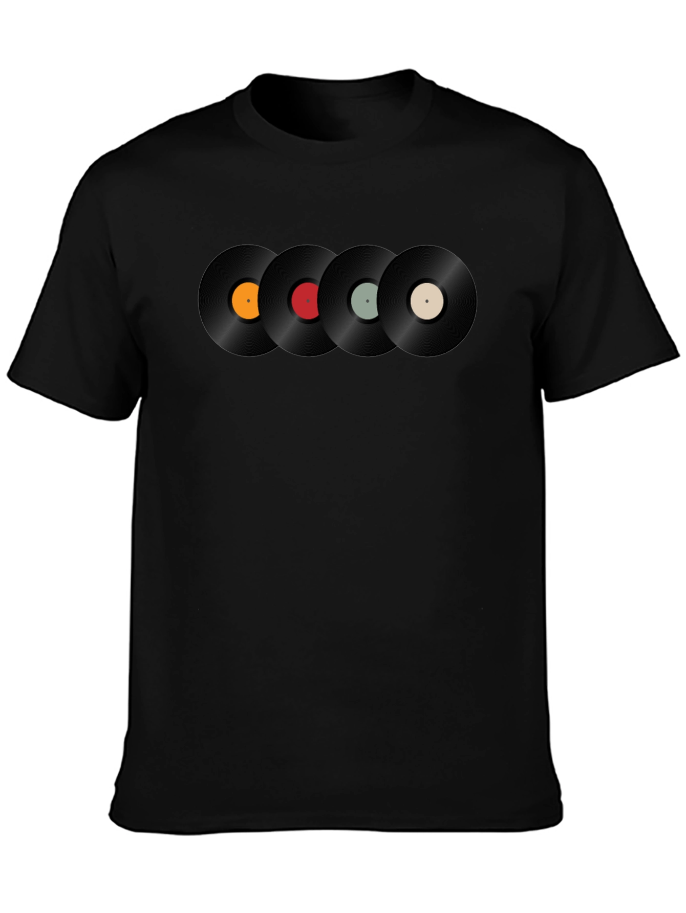 Retro Vinyl Record Graphic Black T-Shirt