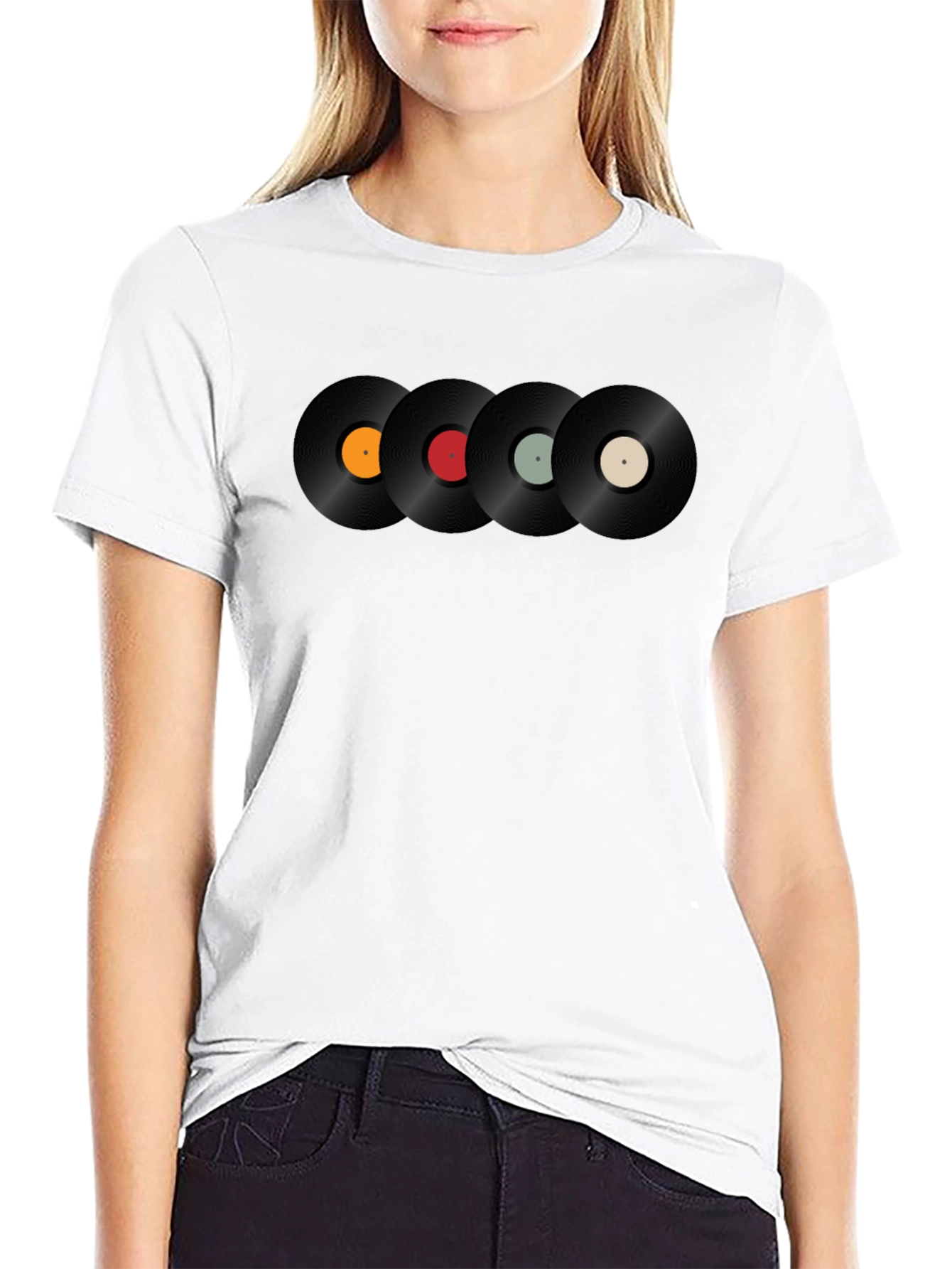 Retro Vinyl Record Graphic Black T-Shirt