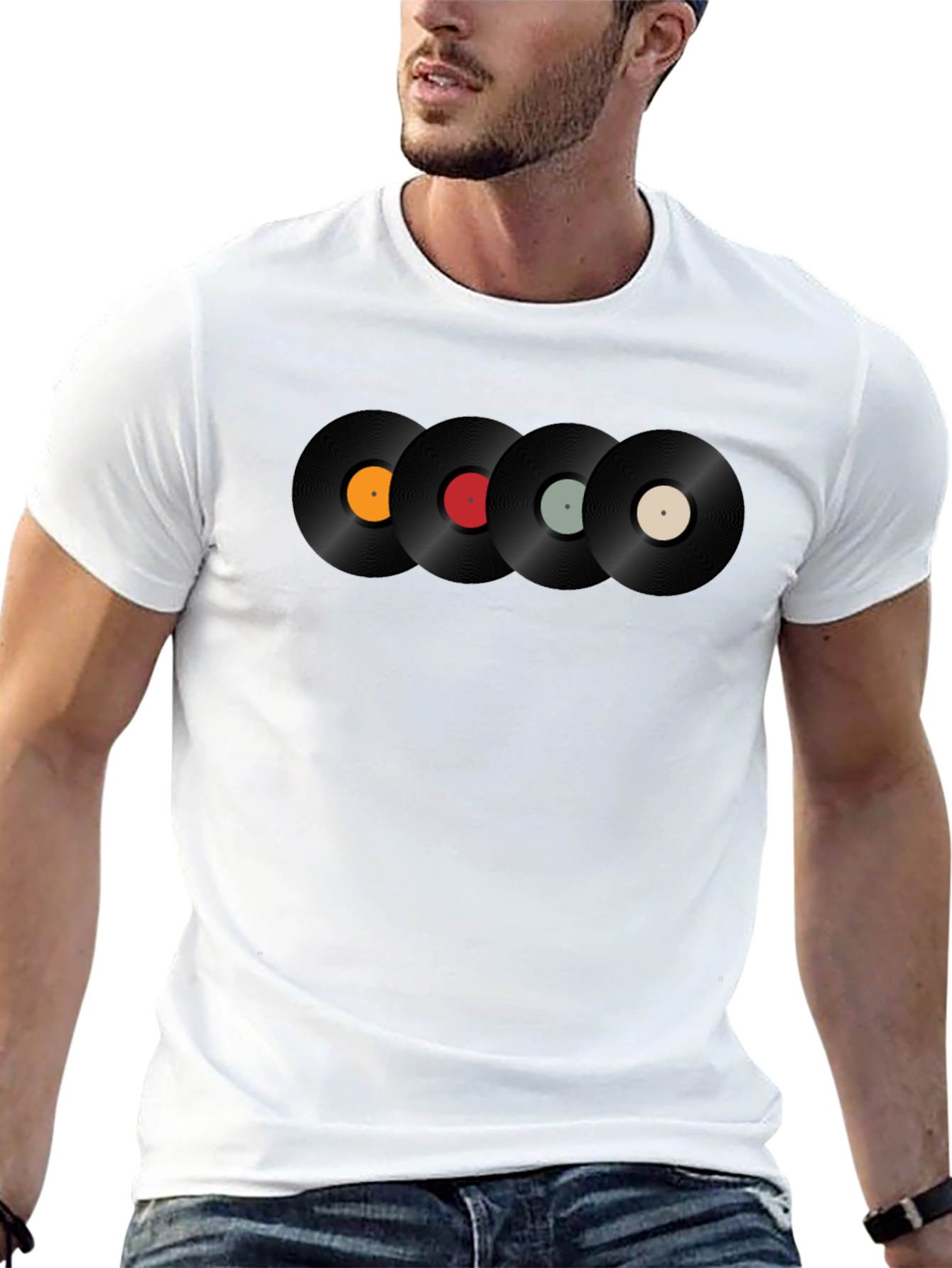 Retro Vinyl Record Graphic Black T-Shirt