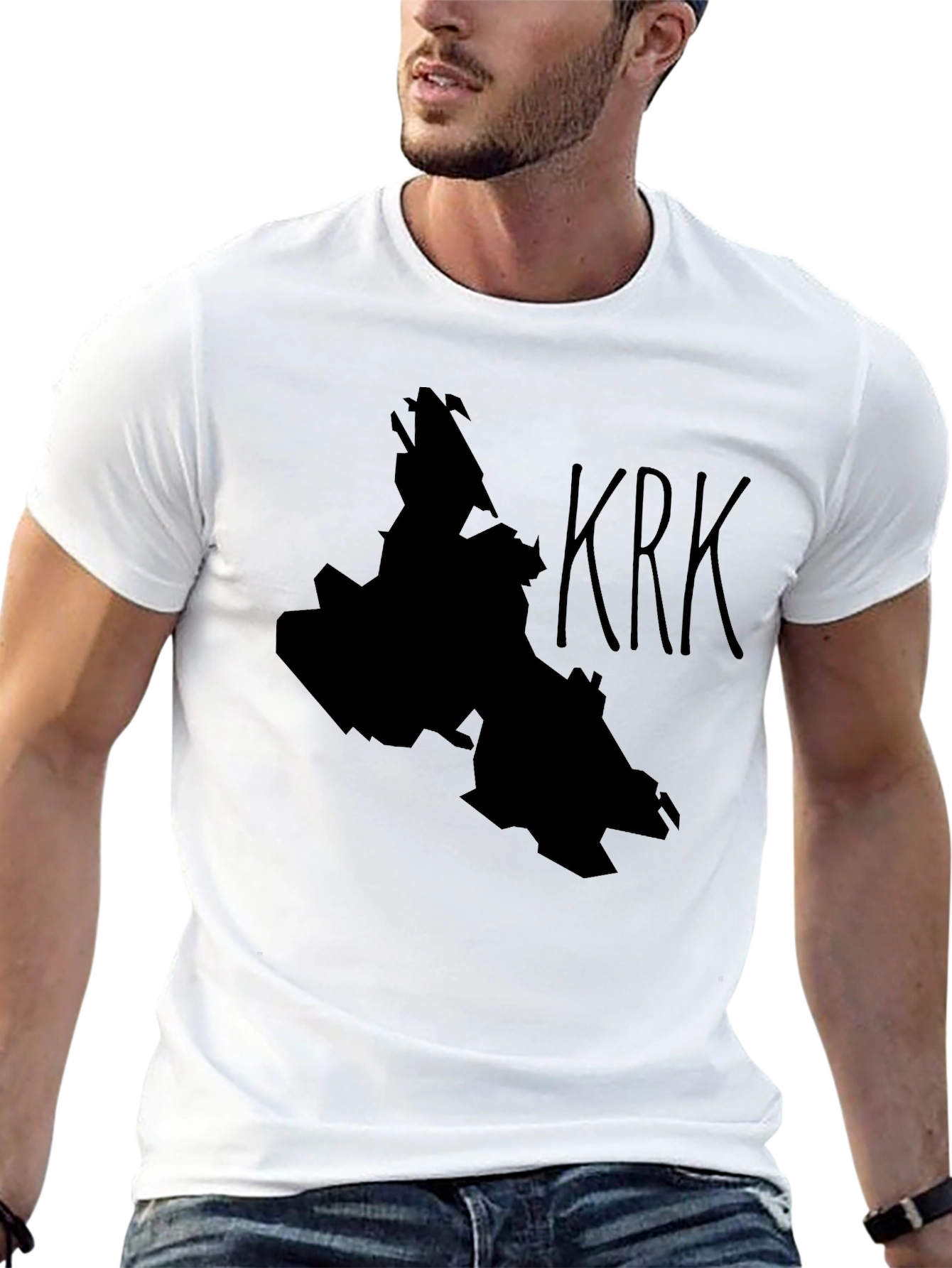 Krk Island Silhouette Black T-Shirt