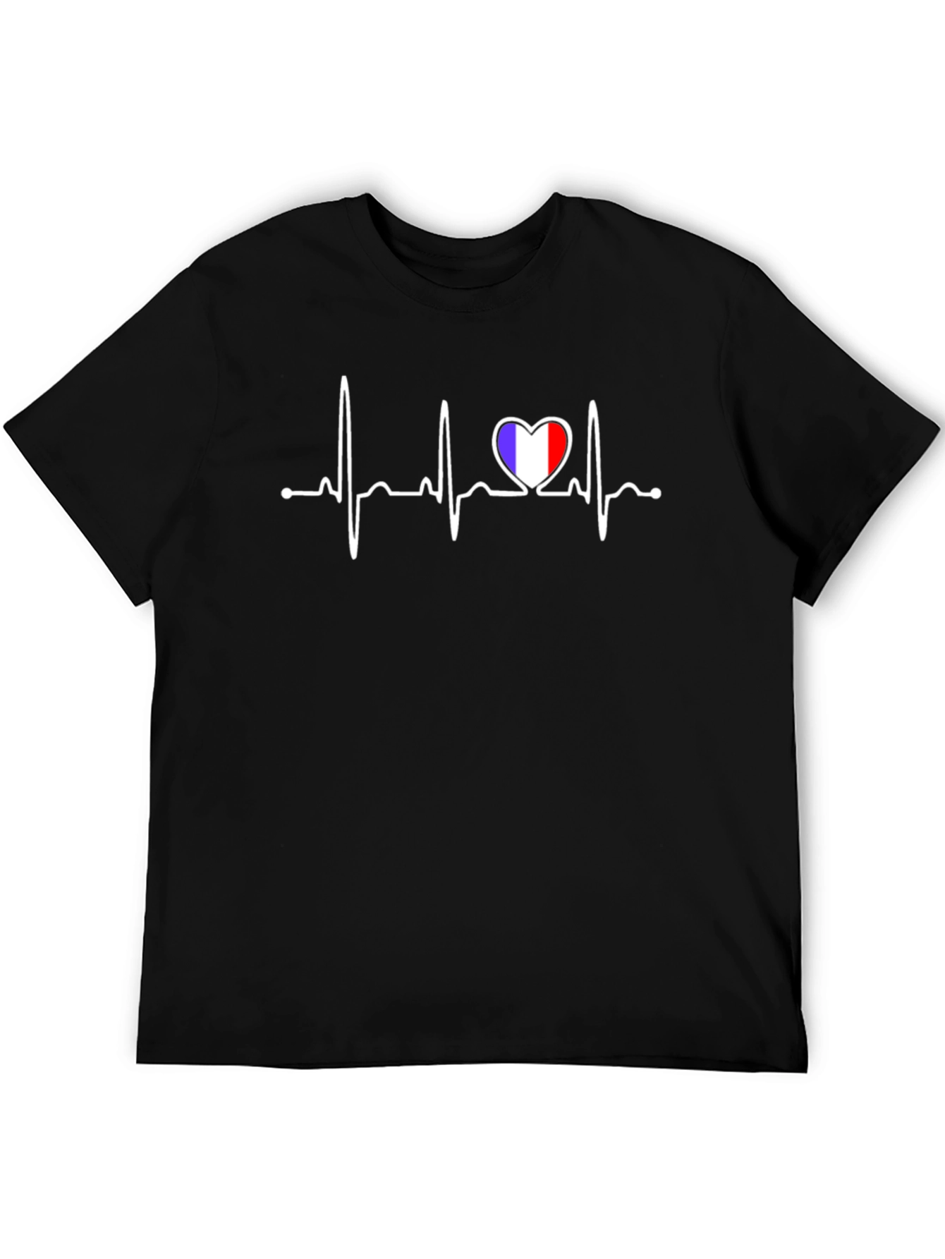 France Flag Heartbeat T-Shirt - French Pride Tee