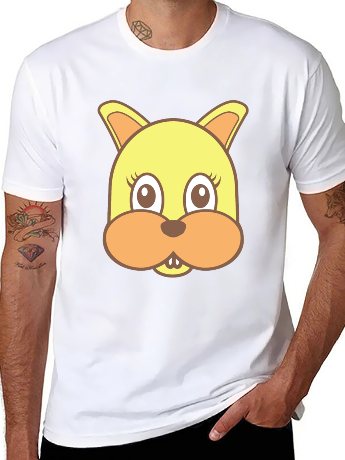 Cute Cartoon Rabbit Tee - Fun & Playful Style