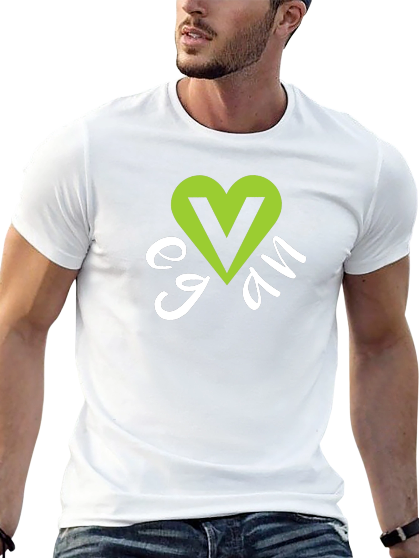 Vegan Heart Graphic T-Shirt - Black