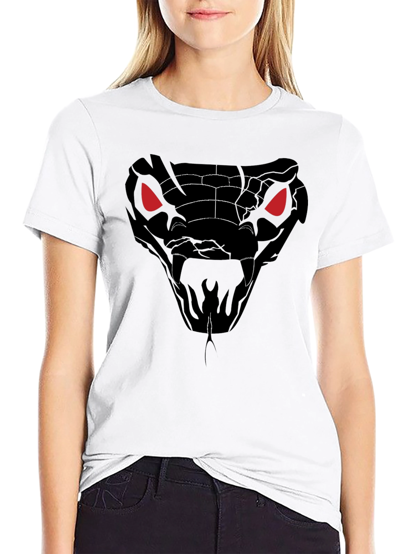 Mens Black Snake Graphic T-Shirt