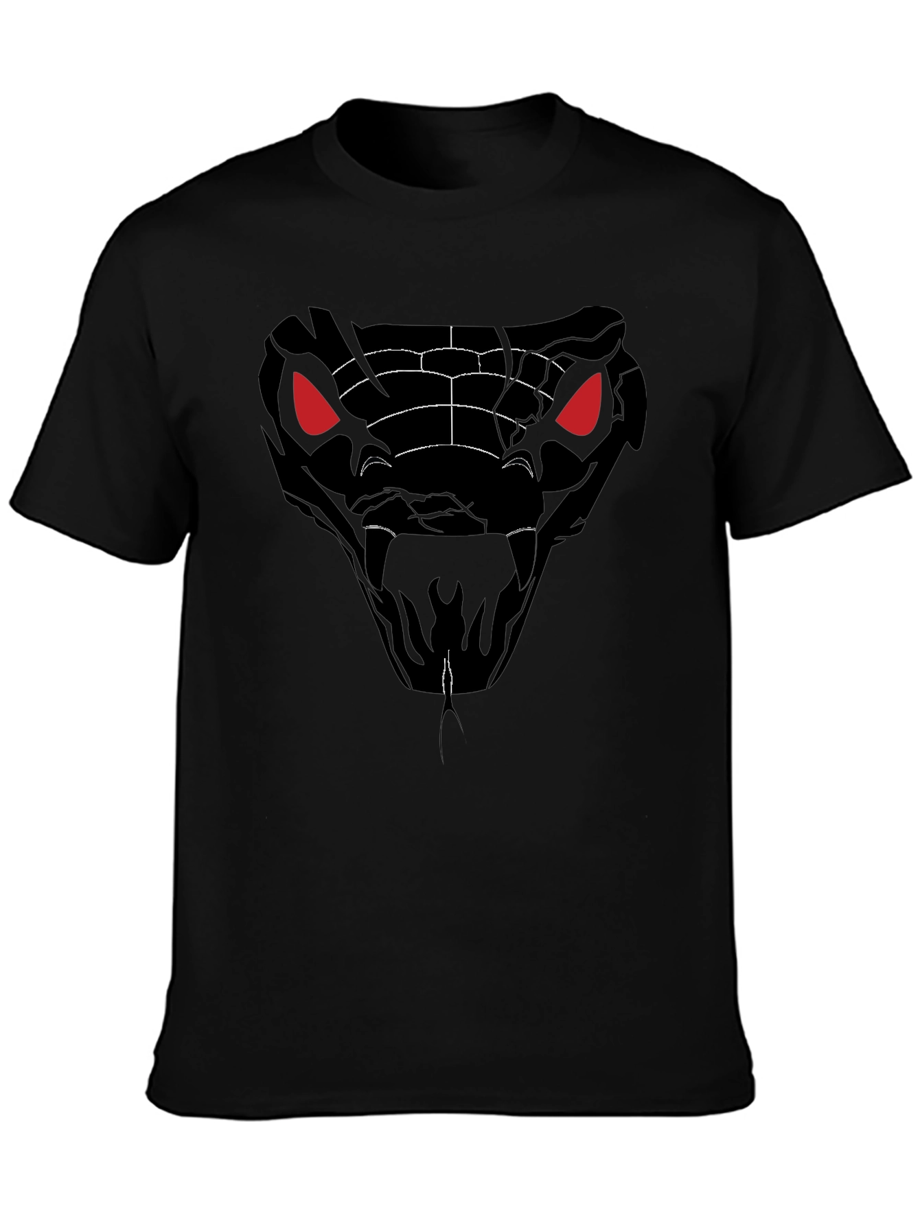 Mens Black Snake Graphic T-Shirt