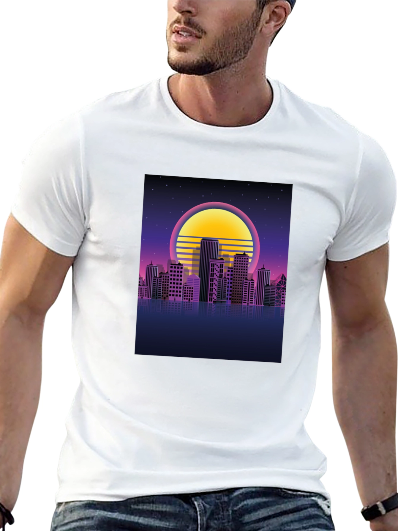 Retro Cityscape Graphic T-Shirt