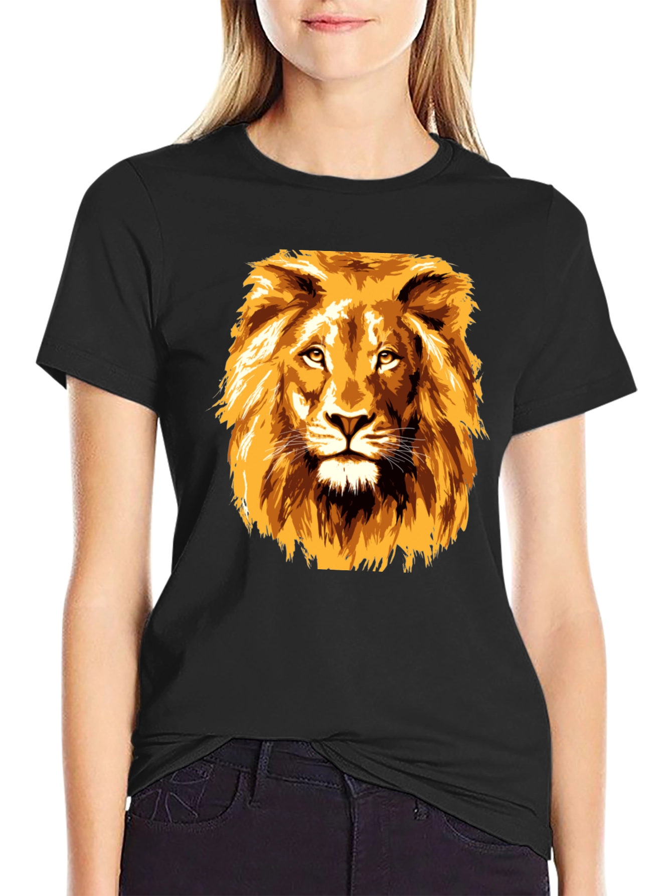 Lion Graphic Tee - Bold Animal Print T-Shirt