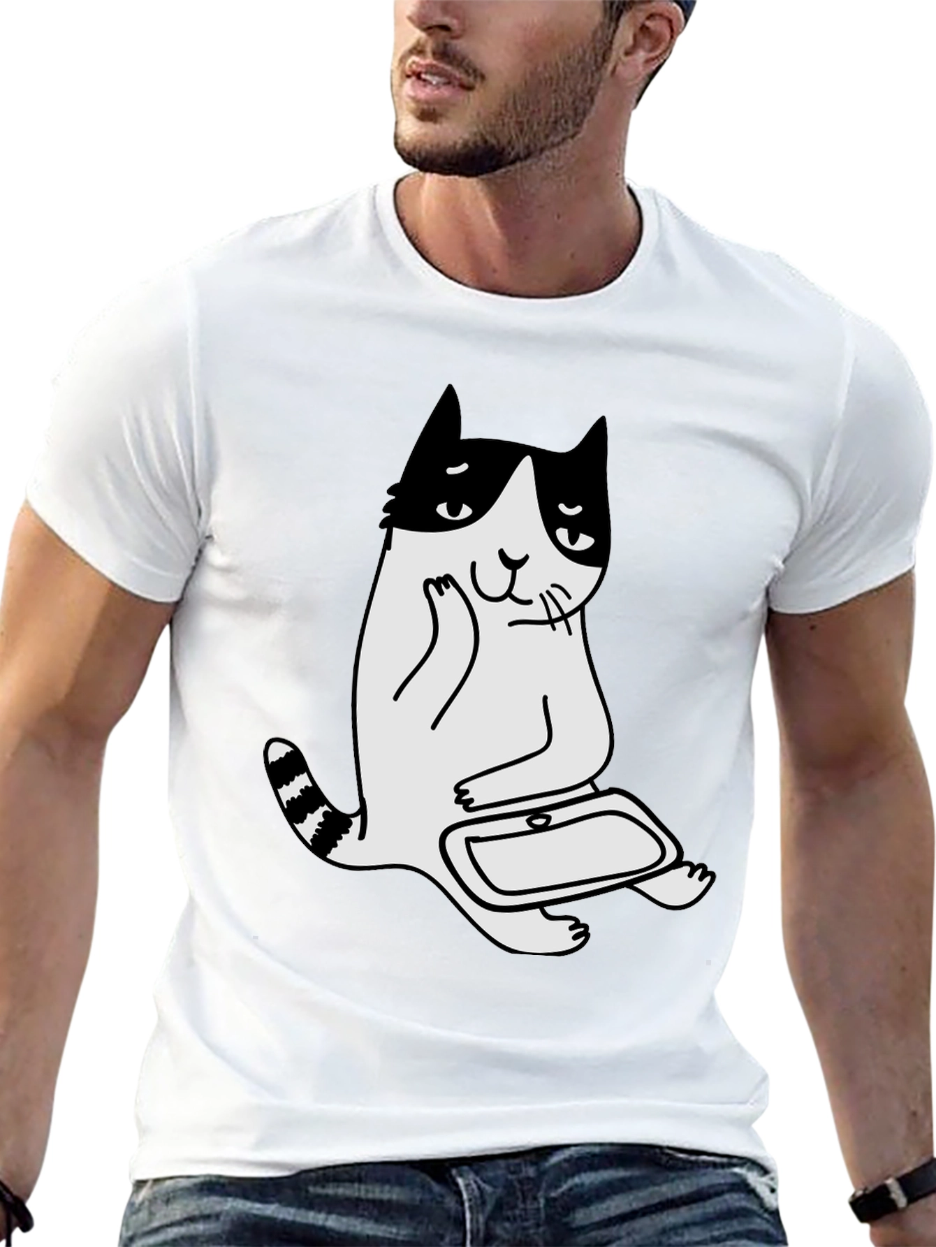 Funny Cat T-Shirt - Black Graphic Tee