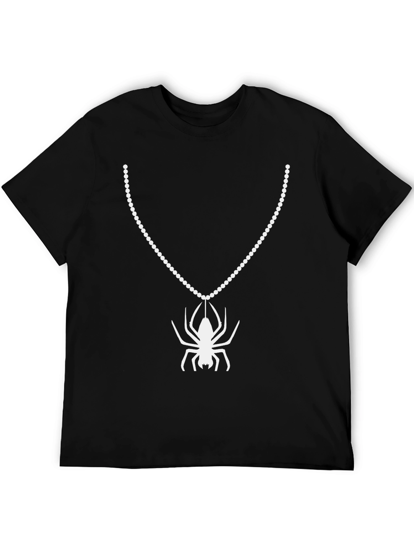 Spider Necklace Graphic T-Shirt - Black Cotton Tee