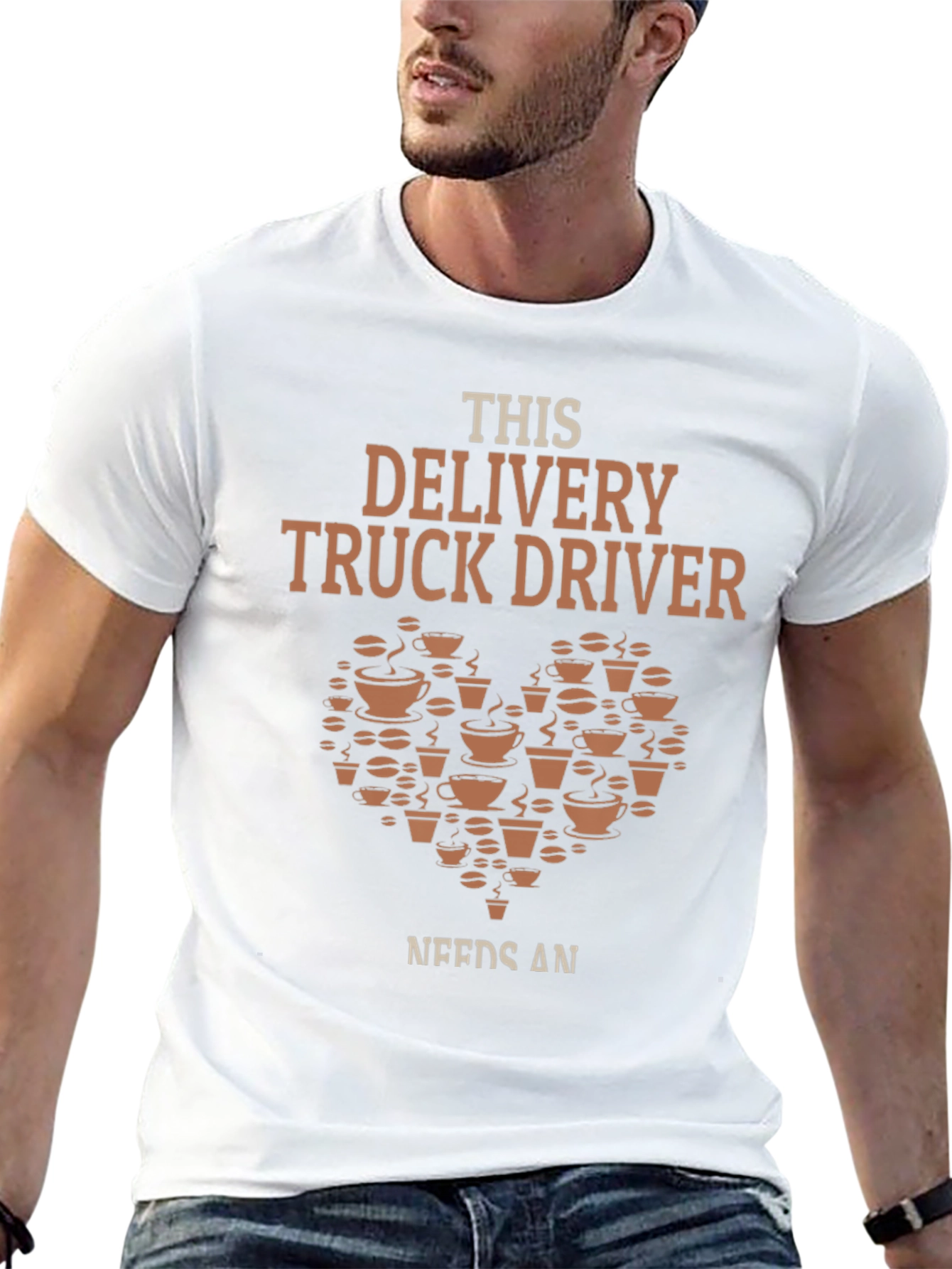 Delivery Truck Driver Coffee Lover Graphic T-Shirt