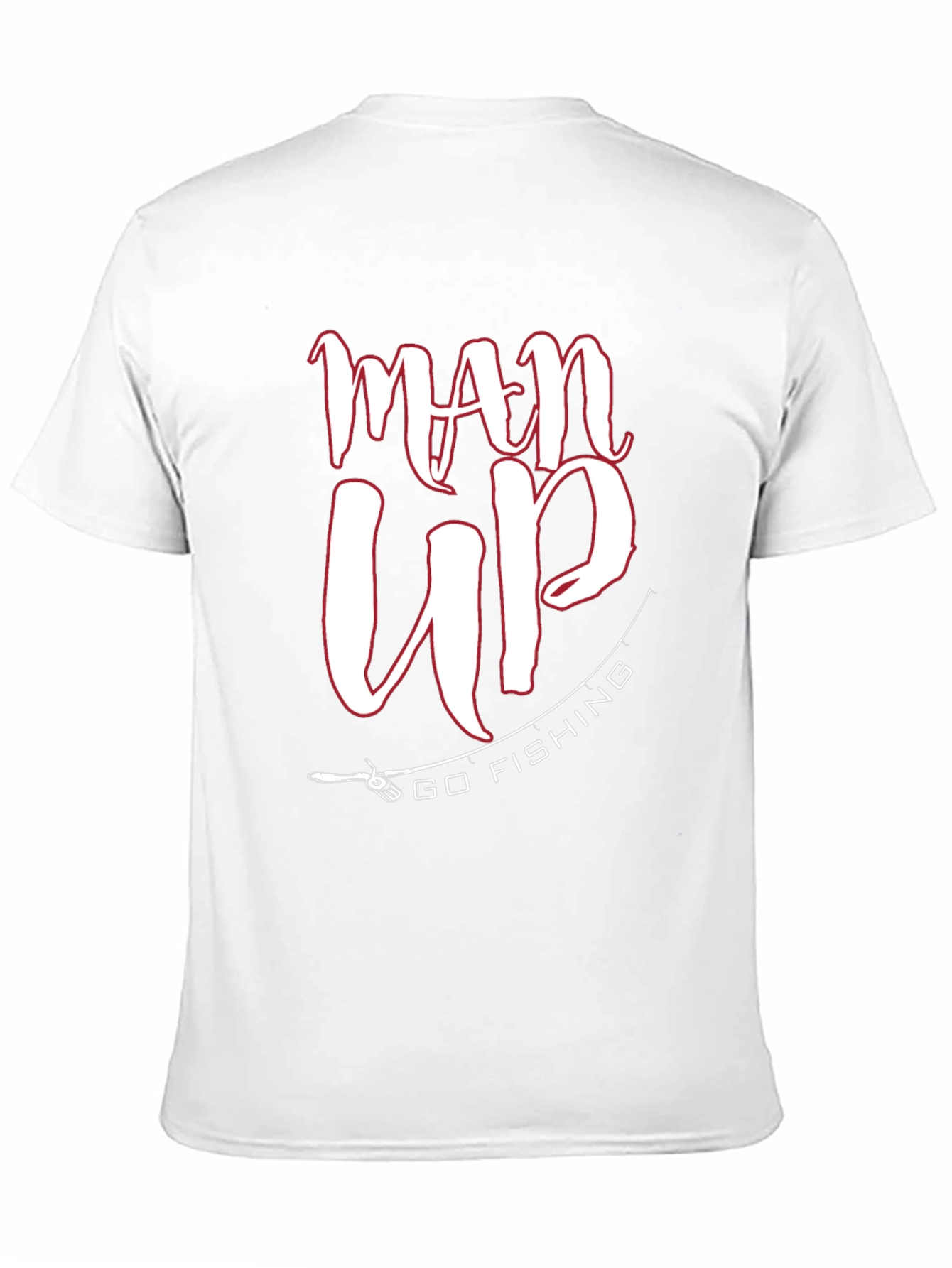 Man Up Go Fishing Black Graphic Tee