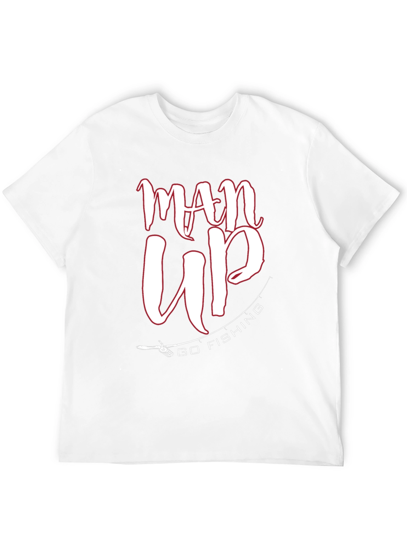 Man Up Go Fishing Black Graphic Tee