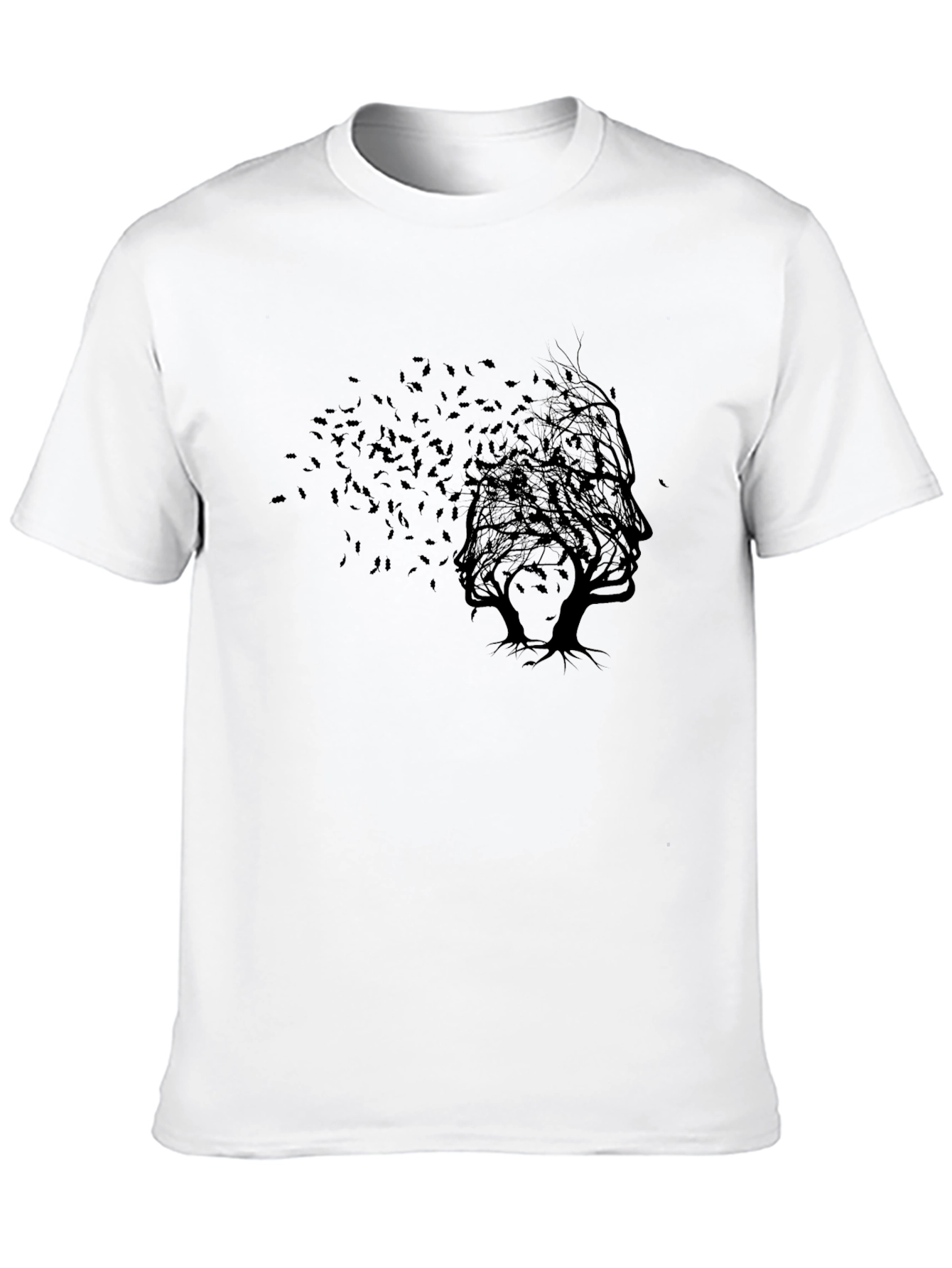Abstract Tree Silhouette Black T-Shirt